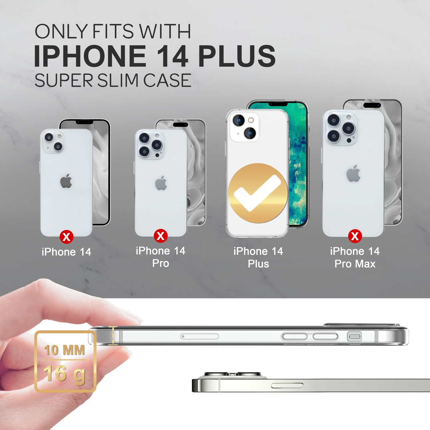 Hülle für iPhone 14 Plus - Klar Durchsichtig Anti-Gelb Clear Case TPU Handyhülle
