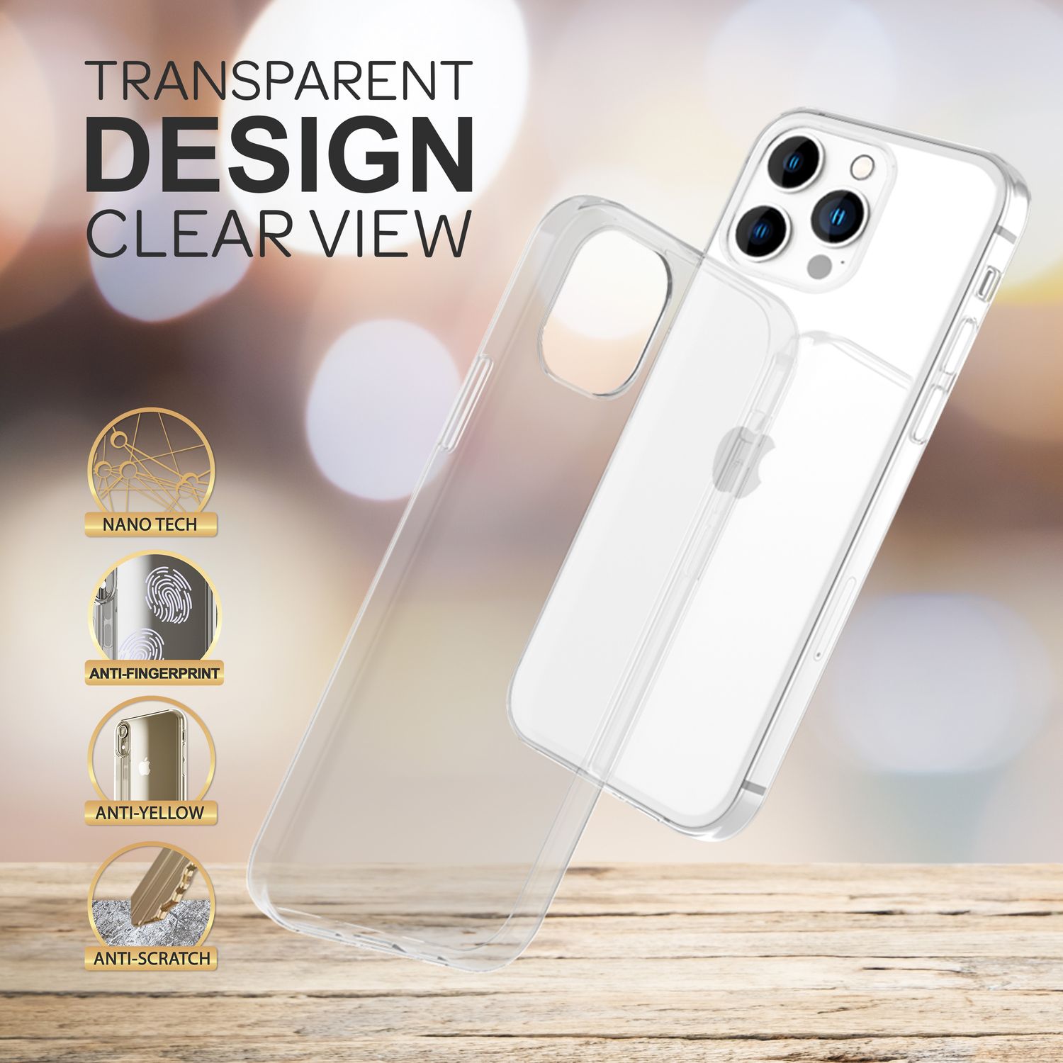 Hülle für iPhone 14 Pro - Klar Durchsichtig Anti-Gelb Slim Clear Case Handyhülle Default Title NALIA Transparente Hülle