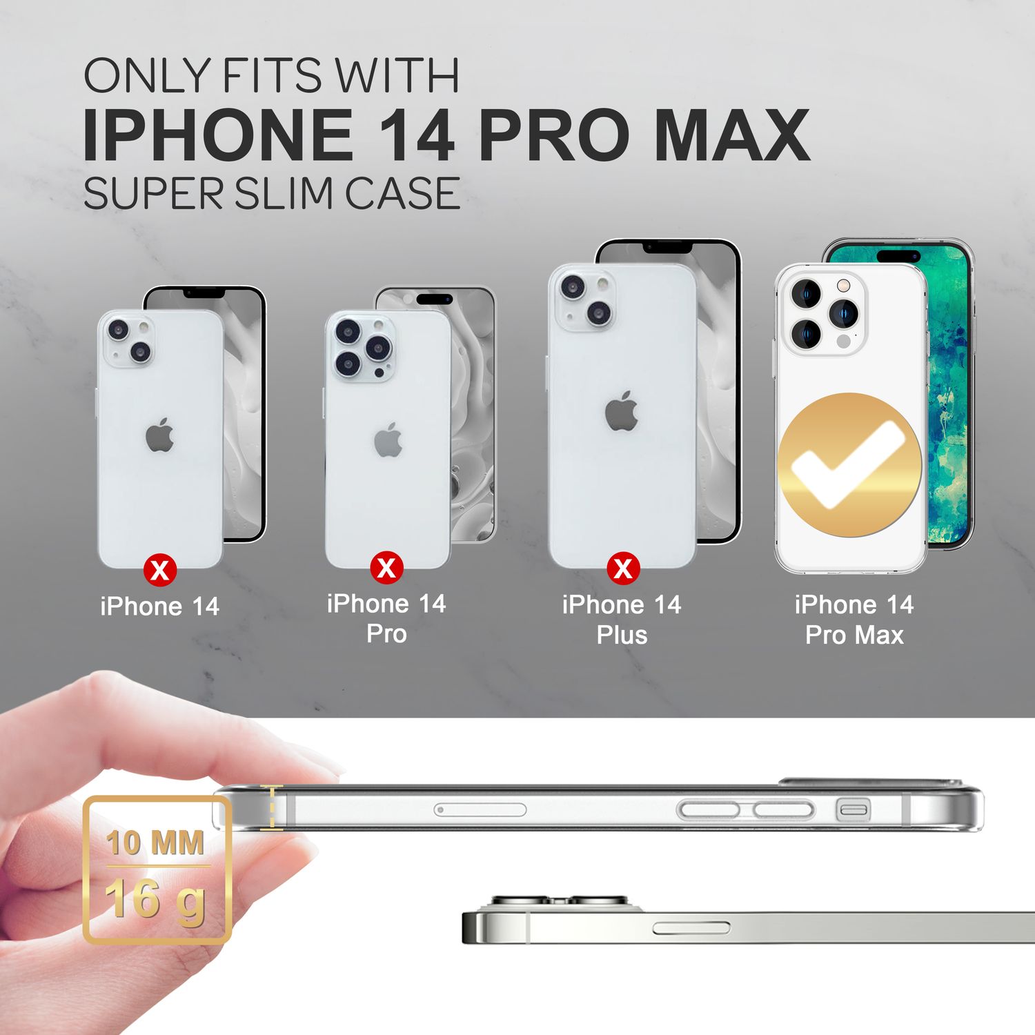 Hülle für iPhone 14 Pro Max - Klar Durchsichtig Anti-Gelb Handyhülle Clear Case Default Title NALIA Transparente Hülle