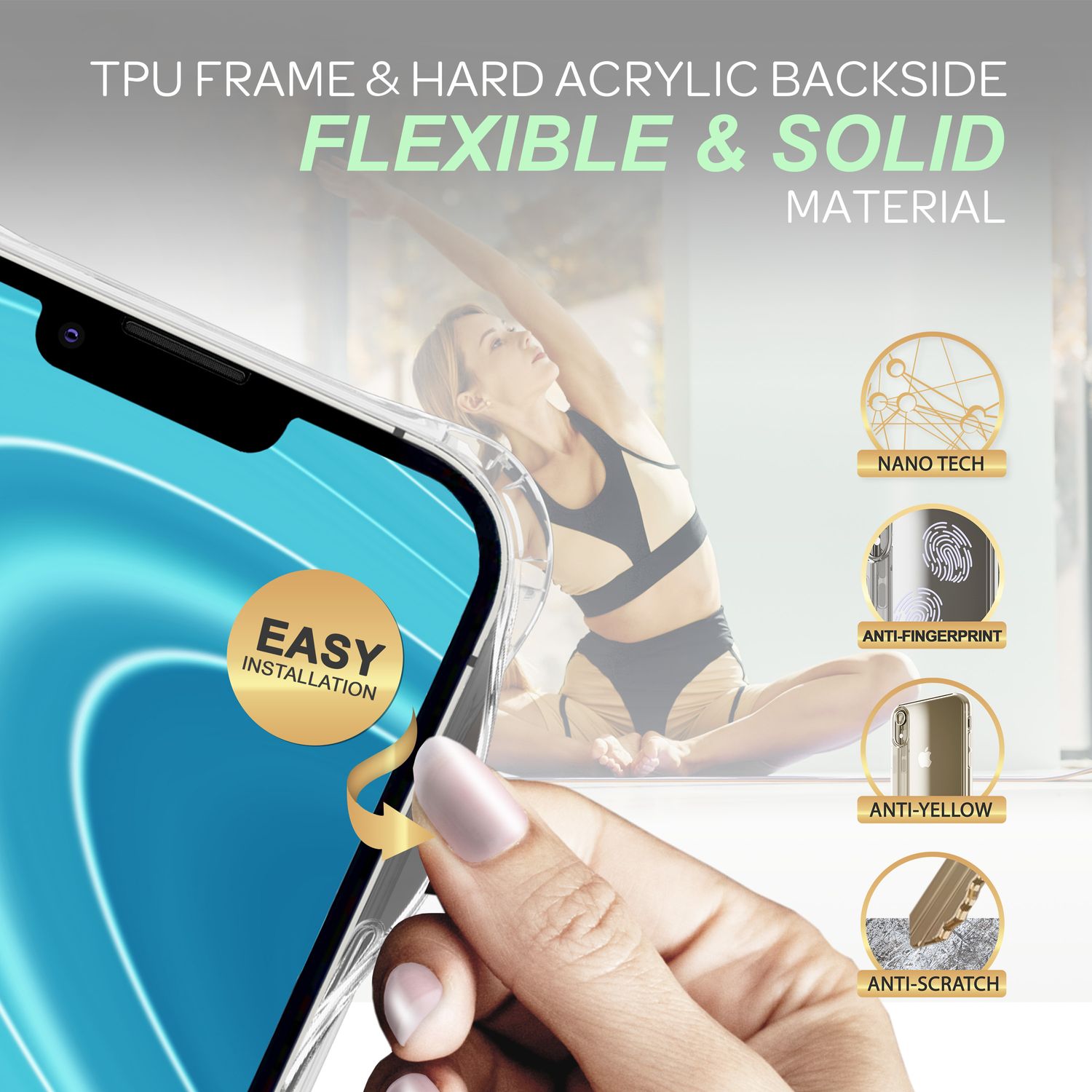 Hülle mit Kette für iPhone 14 - Klare Handyhülle mit Schnur Band zum Umhängen Mint-Grün NALIA Transparente Hülle