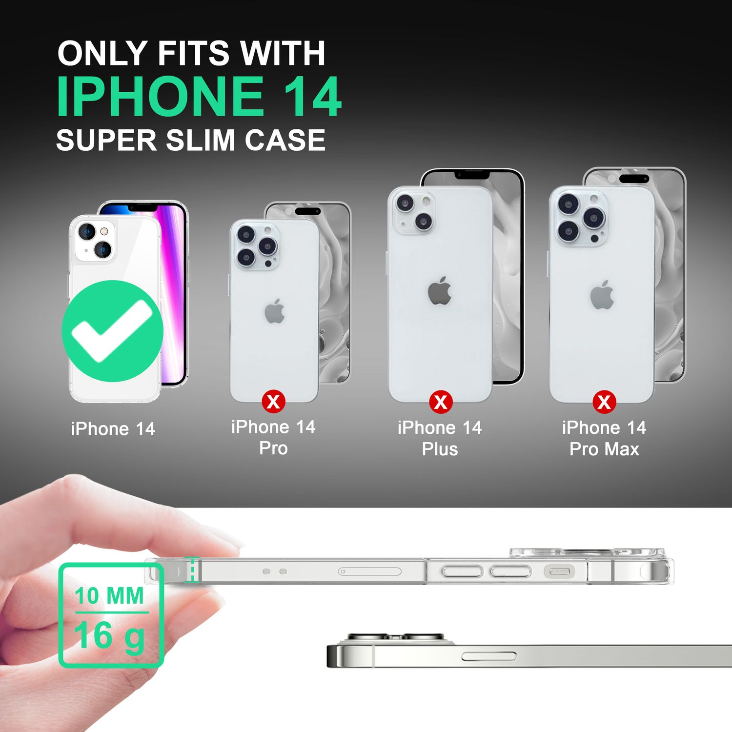 Klare Hülle für iPhone 14 - Transparent Kratzfest Anti-Gelb Clear Acryl Cover Default Title NALIA Transparente Hülle