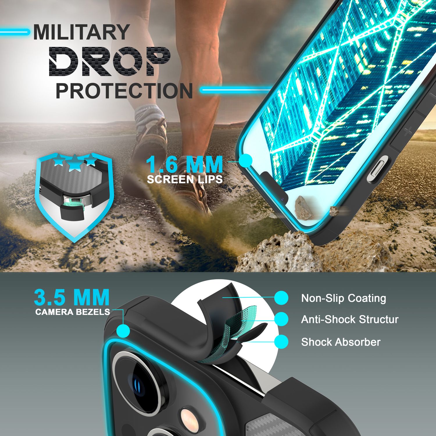 Für iPhone 14 Plus Hülle Carbon Look Case Durchscheinend Matt Schutz Handyhülle Default Title NALIA Protective Hülle