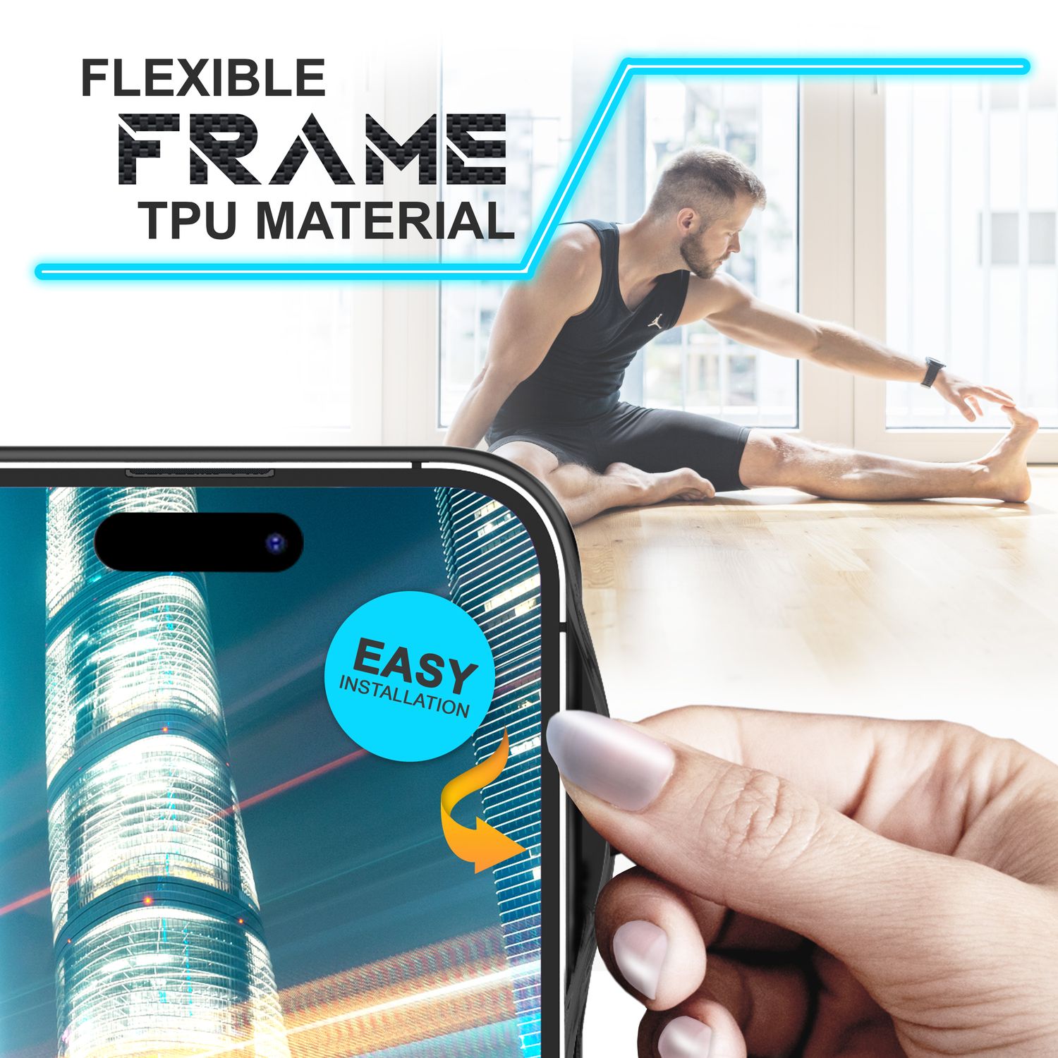 Hülle für iPhone 14 Pro - Carbon Look Case Halb-Transparent Matt Durchscheinend Default Title NALIA Protective Hülle