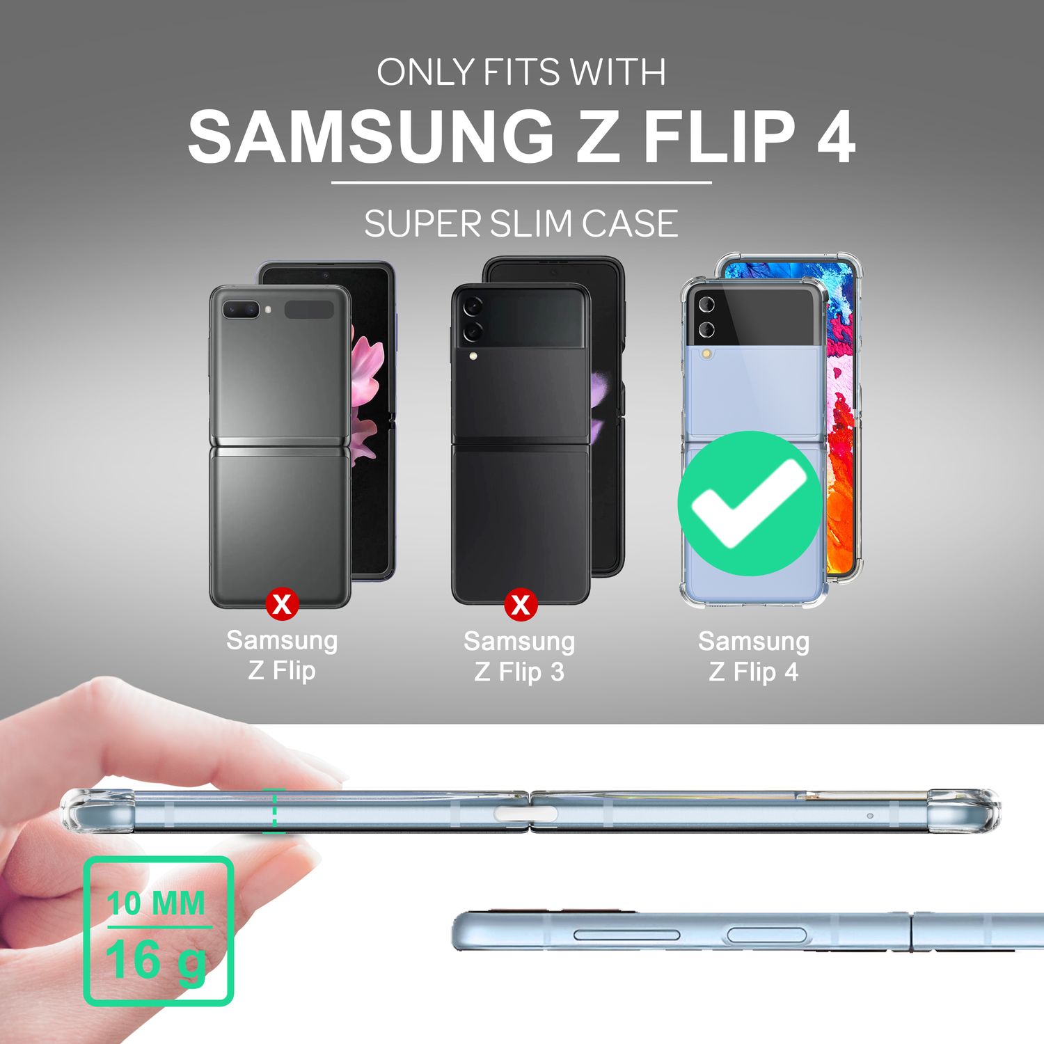 Hülle für Samsung Galaxy Z Flip4 Klar Kratzfest Anti-Gelb Hart Cover Schutzhülle NALIA