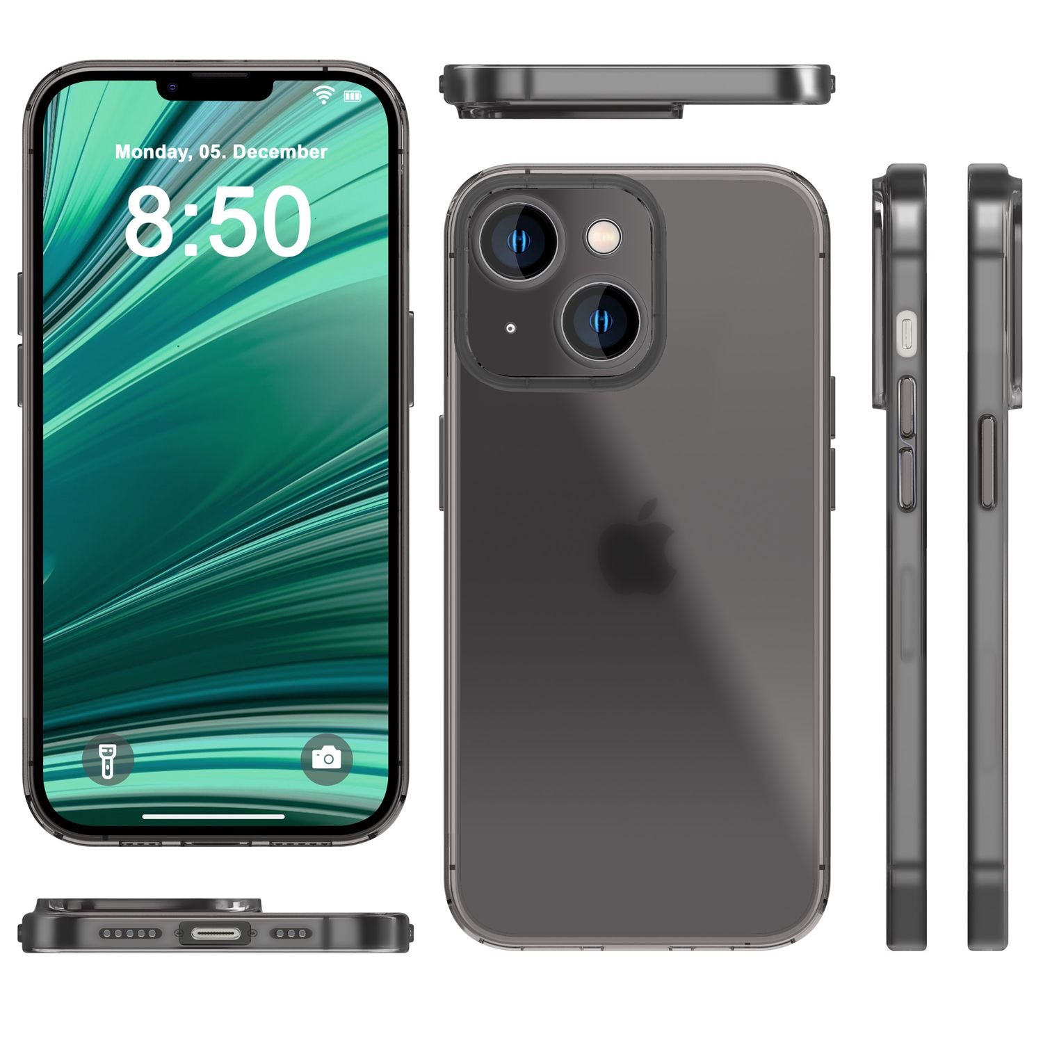 Ultra Dünne Hülle für iPhone 14, Slim 0,3mm Durchsichtig Schutz Cover Handyhülle Schwarz NALIA SlimFit Hülle