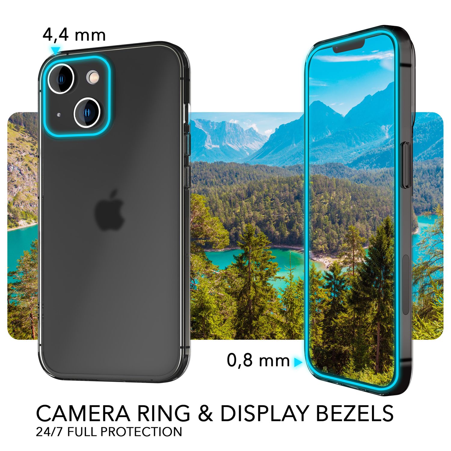 Ultra Dünne Hülle für iPhone 14 Plus, Slim 0,3mm Durchsichtig Schutz Handyhülle Schwarz NALIA SlimFit Hülle