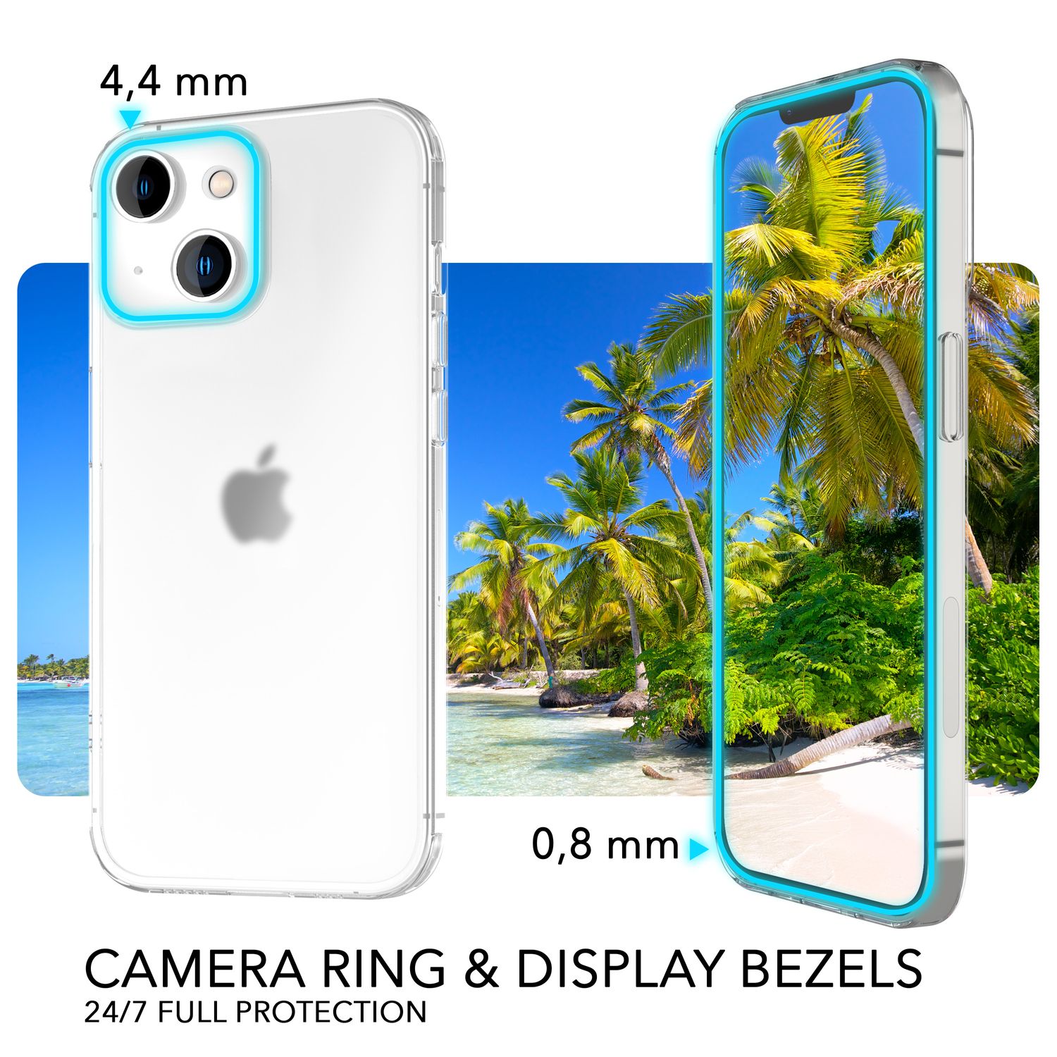 Ultra Dünne Hülle für iPhone 14 Plus, Slim 0,3mm Durchsichtig Schutz Handyhülle Weiß NALIA SlimFit Hülle