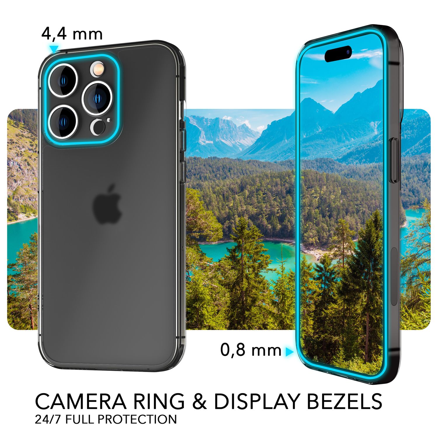 Ultra Dünne Hülle für iPhone 14 Pro, Slim 0,3mm Durchsichtig Schutz Handyhülle Schwarz NALIA SlimFit Hülle