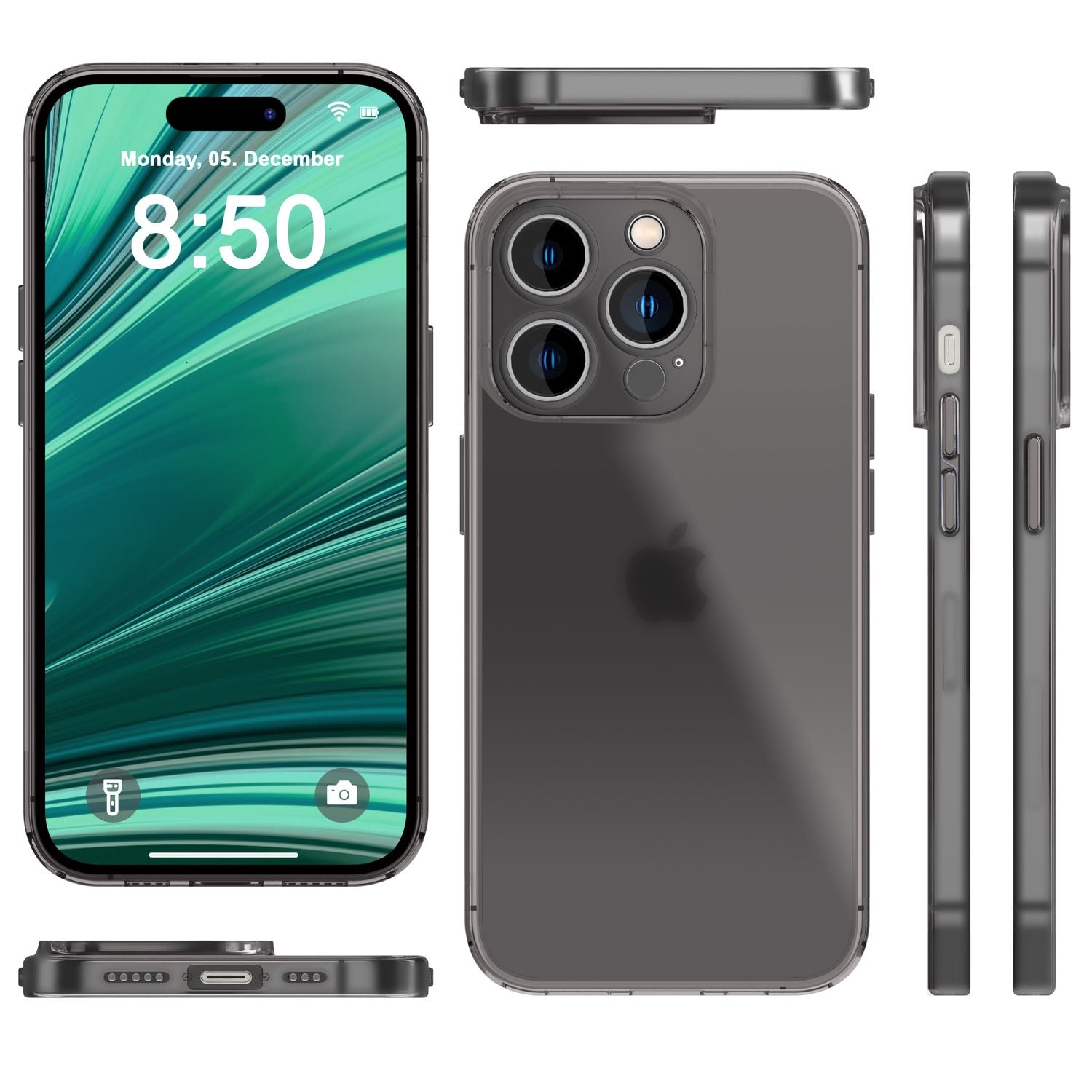 Ultra Dünne Hülle für iPhone 14 Pro, Slim 0,3mm Durchsichtig Schutz Handyhülle Schwarz NALIA SlimFit Hülle