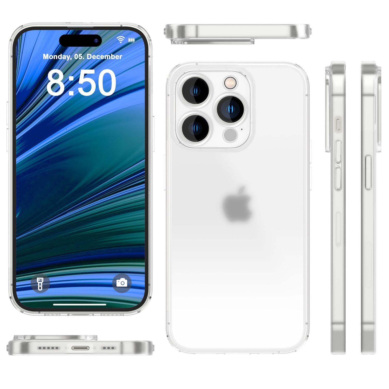 Ultra Dünne Hülle für iPhone 14 Pro, Slim 0,3mm Durchsichtig Schutz Handyhülle Weiß NALIA SlimFit Hülle