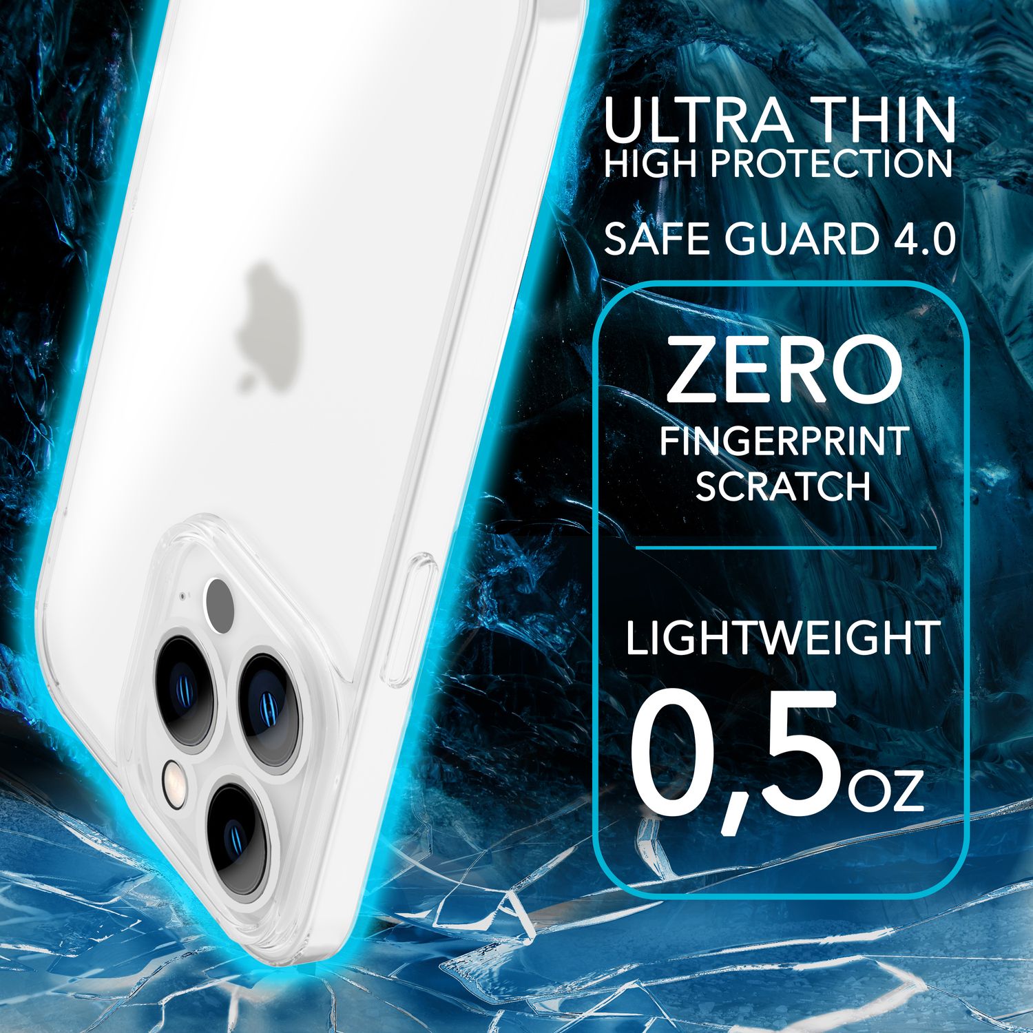 Ultra Dünne Hülle für iPhone 14 Pro Max, Slim 0,3mm Durchsichtig Case Handyhülle Weiß NALIA SlimFit Hülle