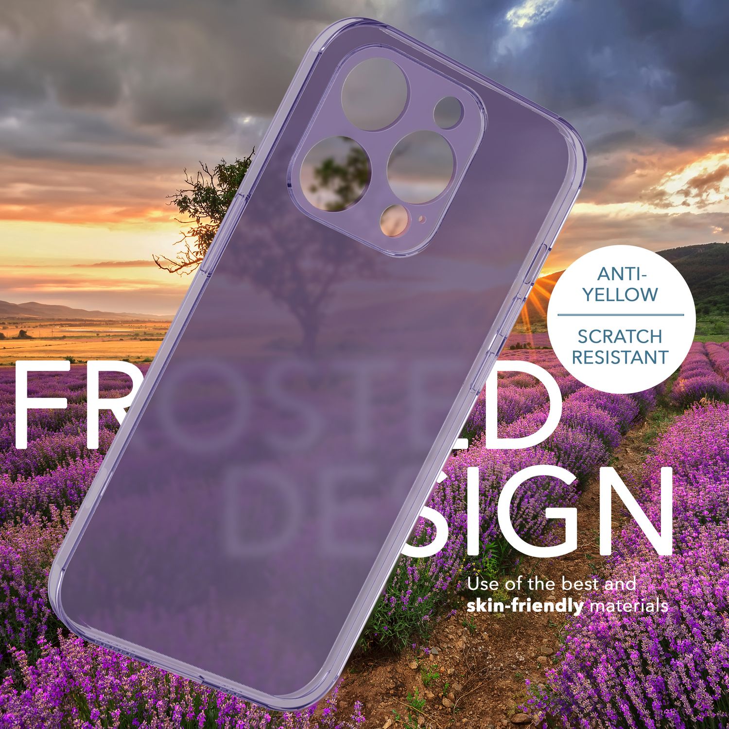 Ultra Dünne Hülle für iPhone 14 Pro Max, Slim 0,3mm Durchsichtig Case Handyhülle Lila NALIA SlimFit Hülle