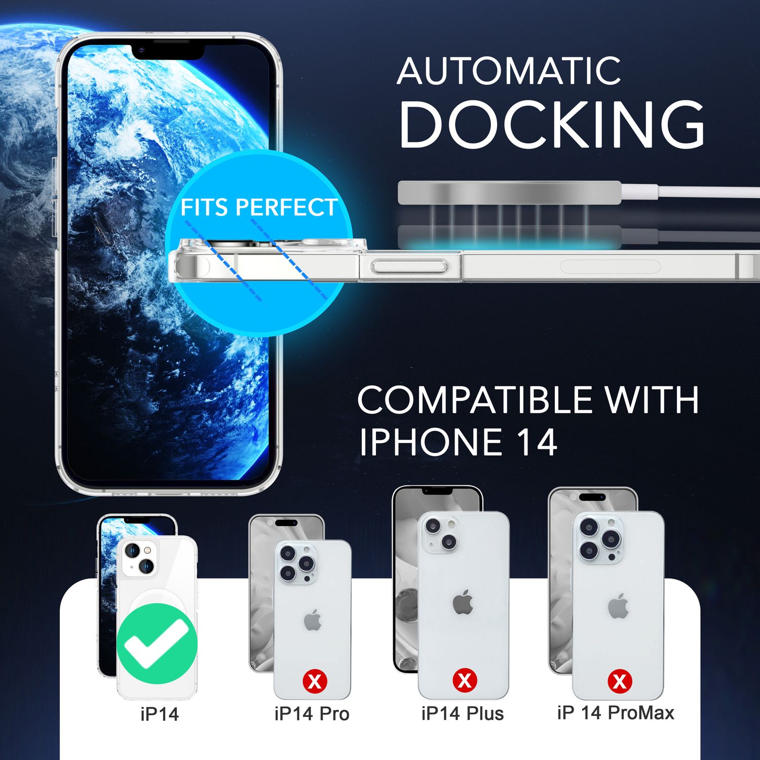 MagPower Schutzhülle für iPhone 14, Klar Kratzfest Handyhülle Durchsichtig Hülle Default Title NALIA Transparente Hülle