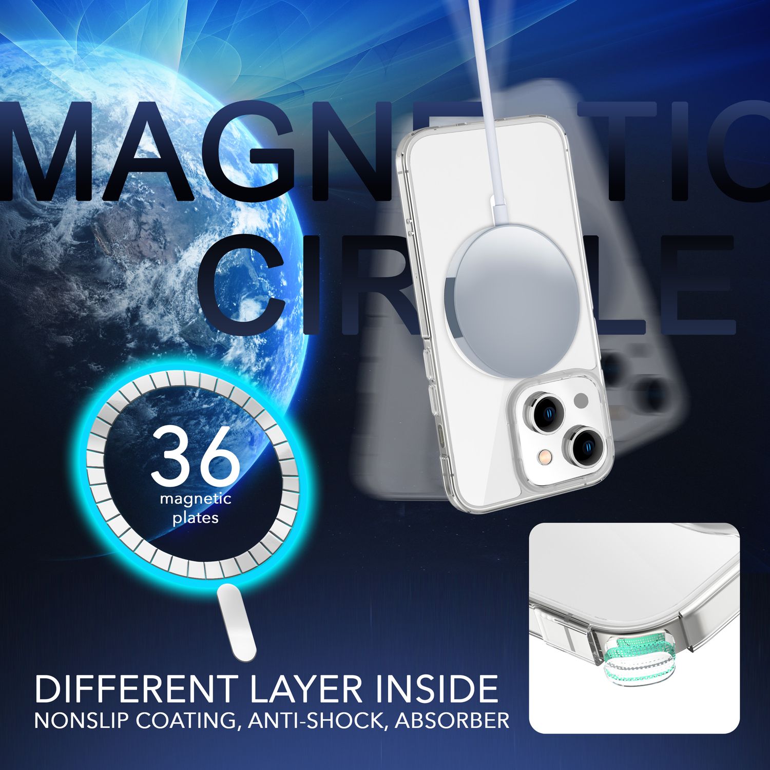 MagPower Schutzhülle für iPhone 14, Klar Kratzfest Handyhülle Durchsichtig Hülle Default Title NALIA Transparente Hülle