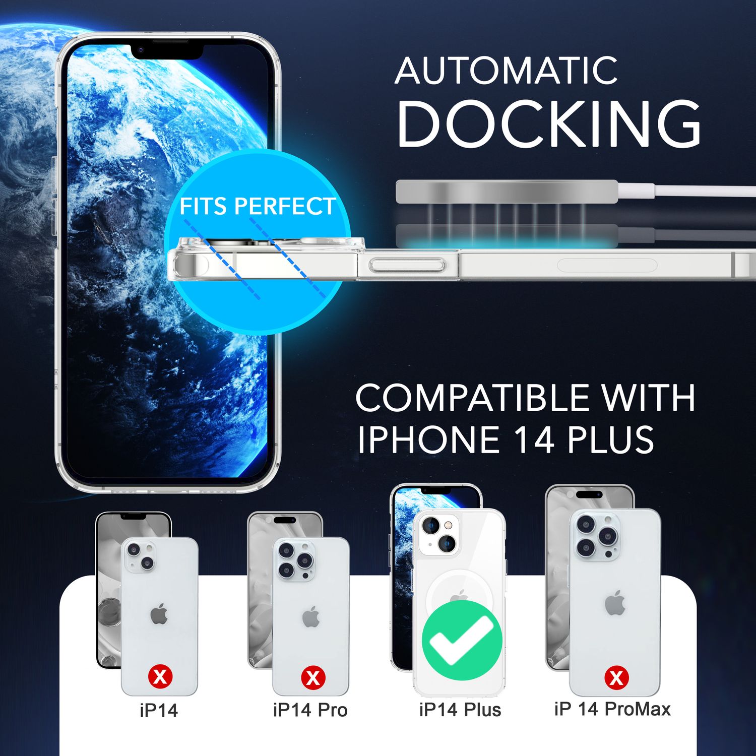 MagPower Schutzhülle für iPhone 14 Plus, Klar Kratzfest Handy Hülle Durchsichtig Default Title NALIA Transparente Hülle
