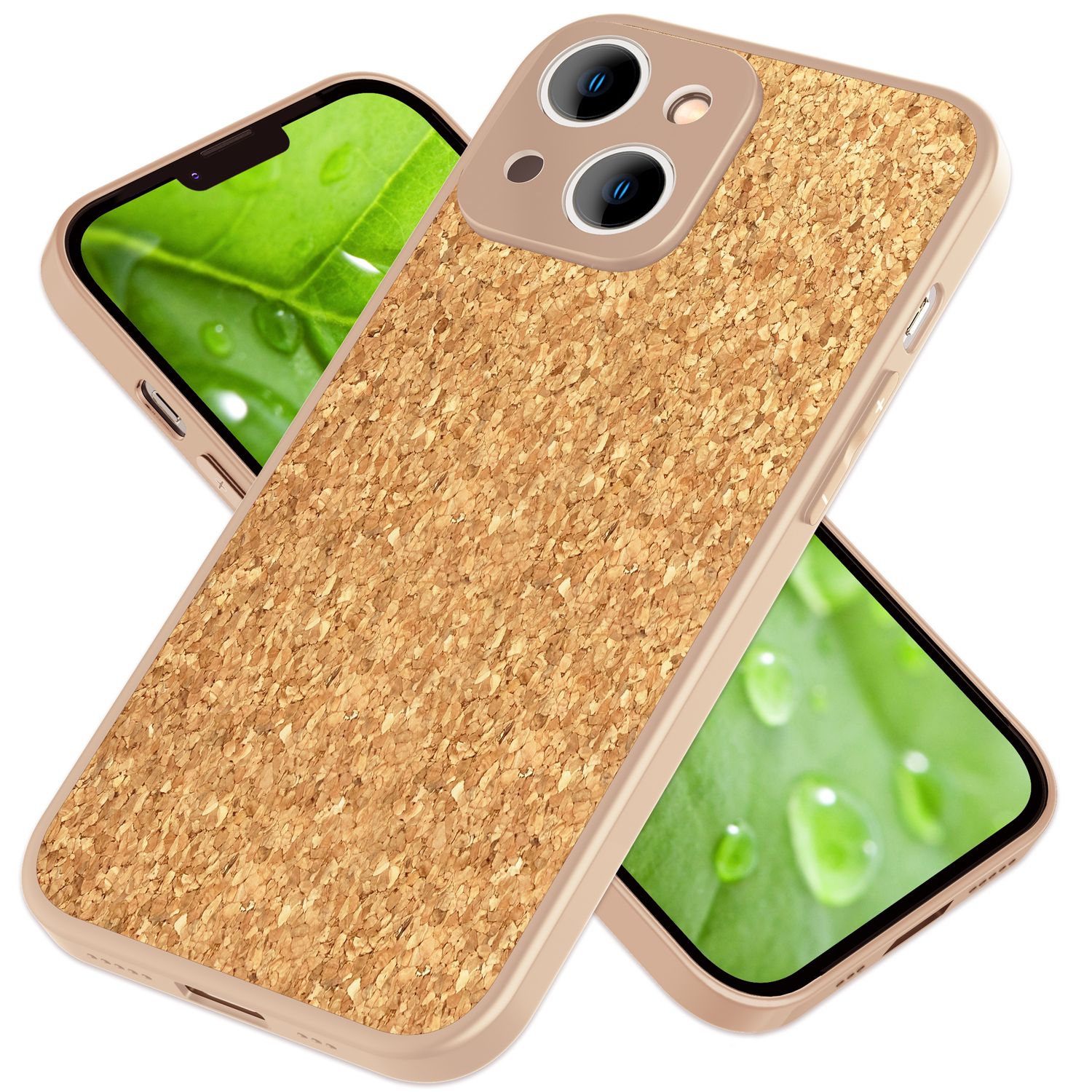 Hülle mit Natur Kork für iPhone 14, Schutzhülle TPU Handyhülle Cover Cork Case Default Title NALIA Protective Hülle