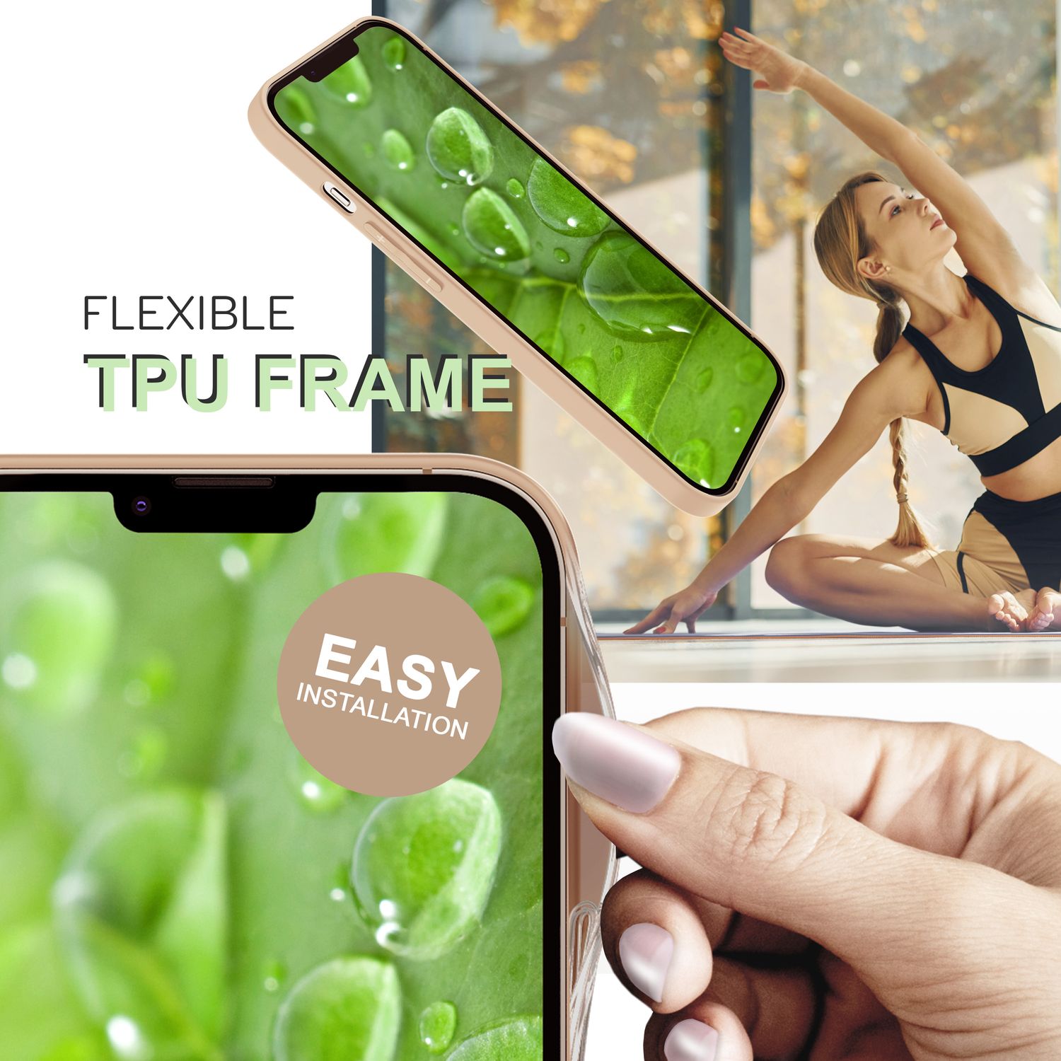 Hülle mit Natur Kork für iPhone 14 Plus, Schutzhülle TPU Handyhülle Cork Cover Default Title NALIA Protective Hülle