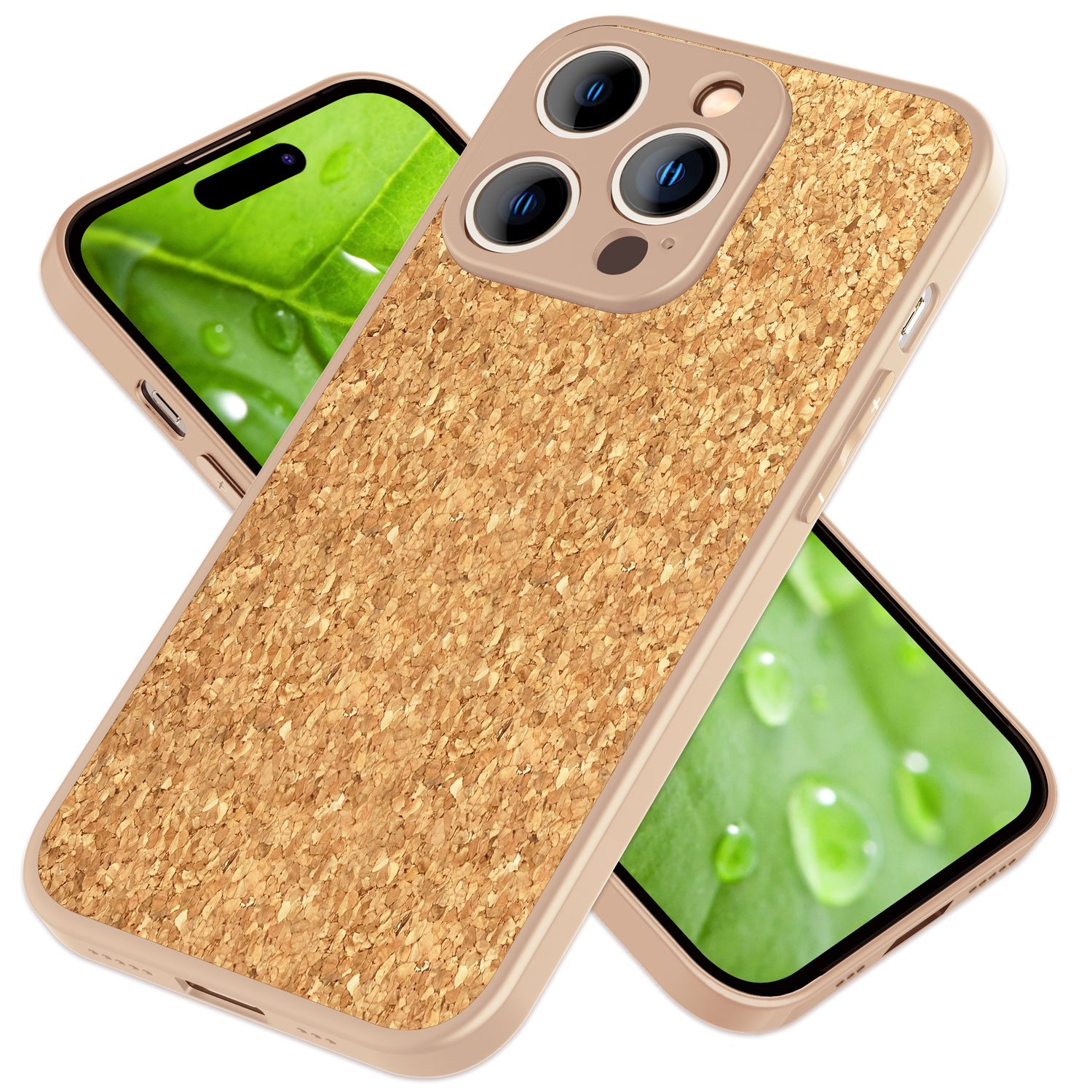 Hülle mit Natur Kork für iPhone 14 Pro Max, Schutzhülle TPU Handyhülle Cork Case Default Title NALIA Protective Hülle