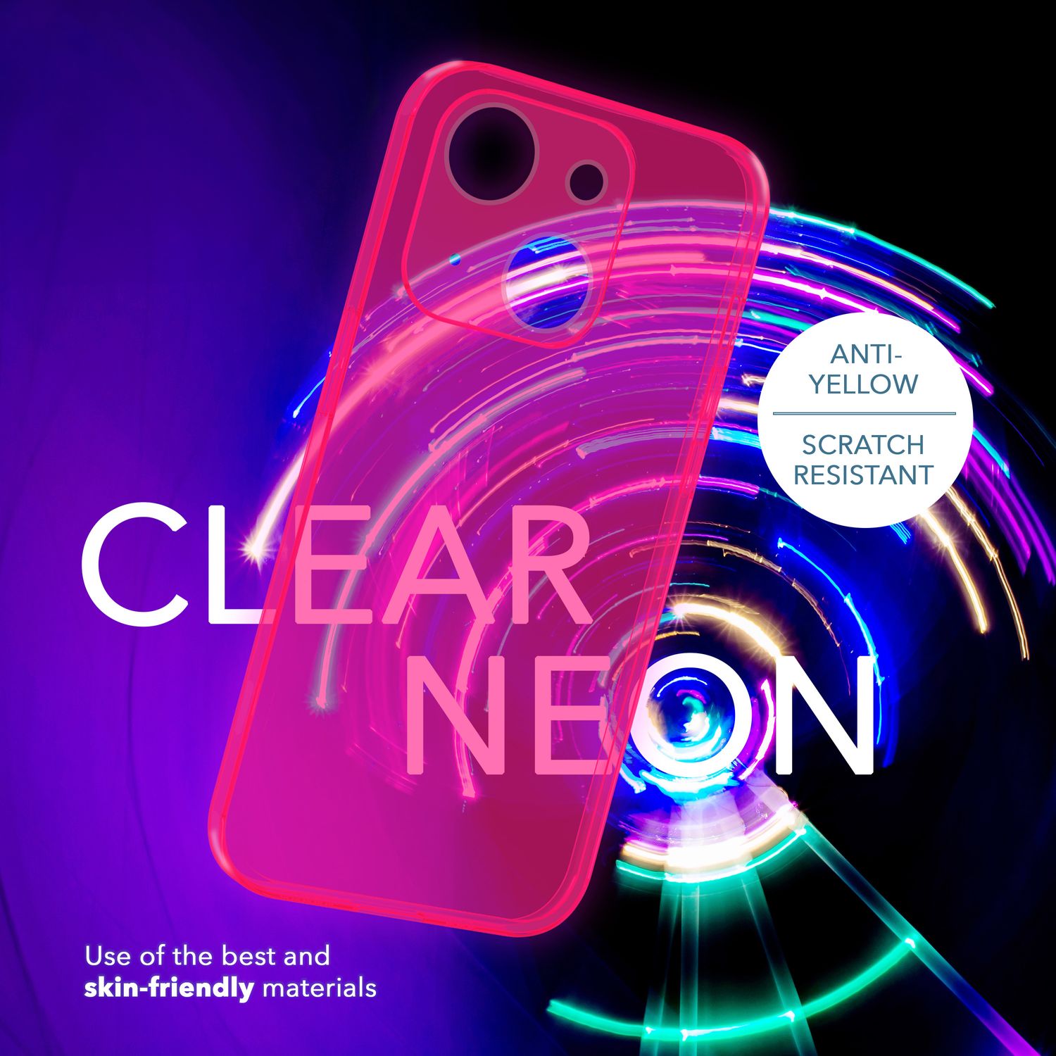 Neon Hülle für iPhone 14 Plus, Durchscheinend Bunt Handyhülle Schutzhülle Cover Pink NALIA Neon Hülle