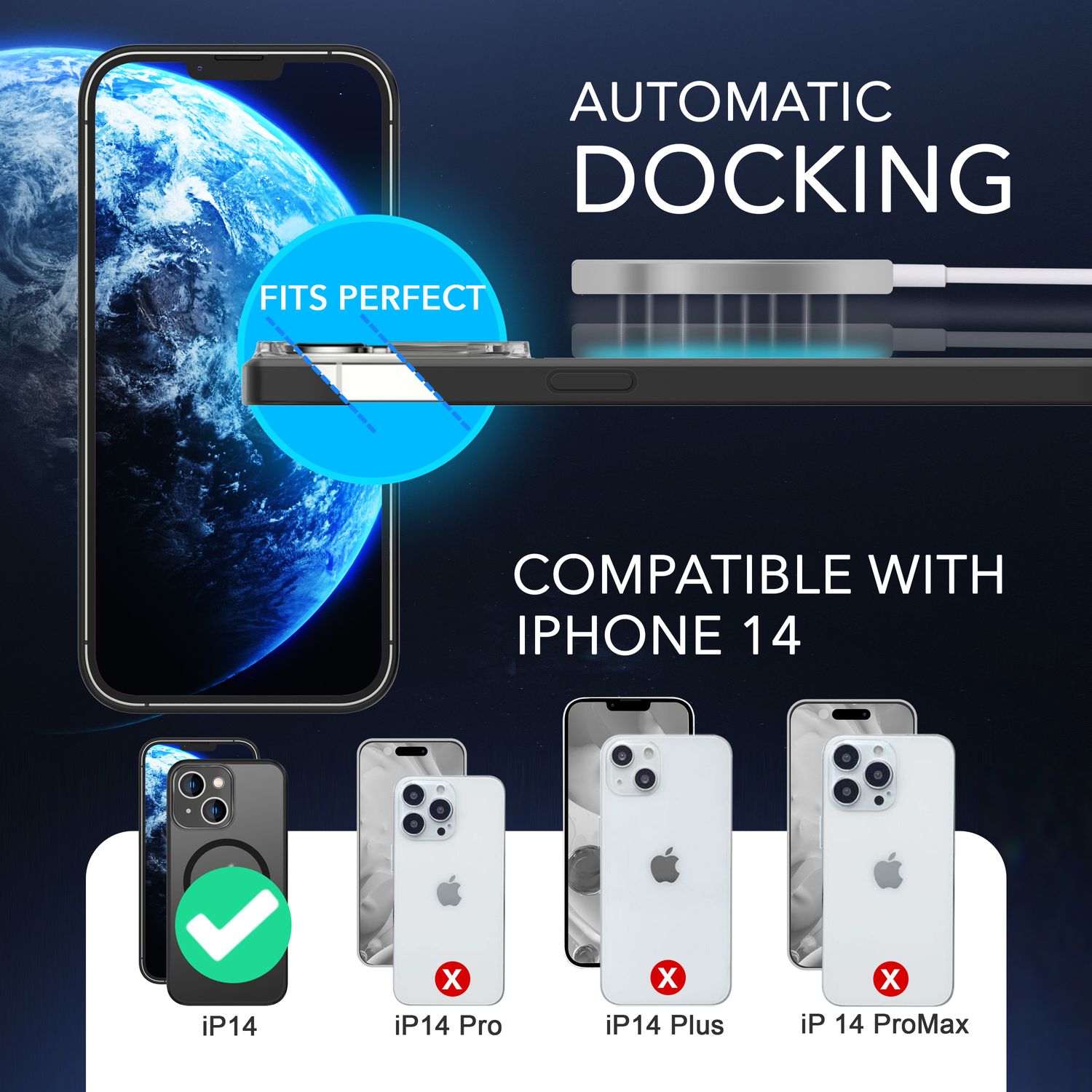 MagSafe Hülle mit 2x Schutz Glas für iPhone 14, Halb-Transparent Anti-Gelb Cover Default Title NALIA Protective Hülle