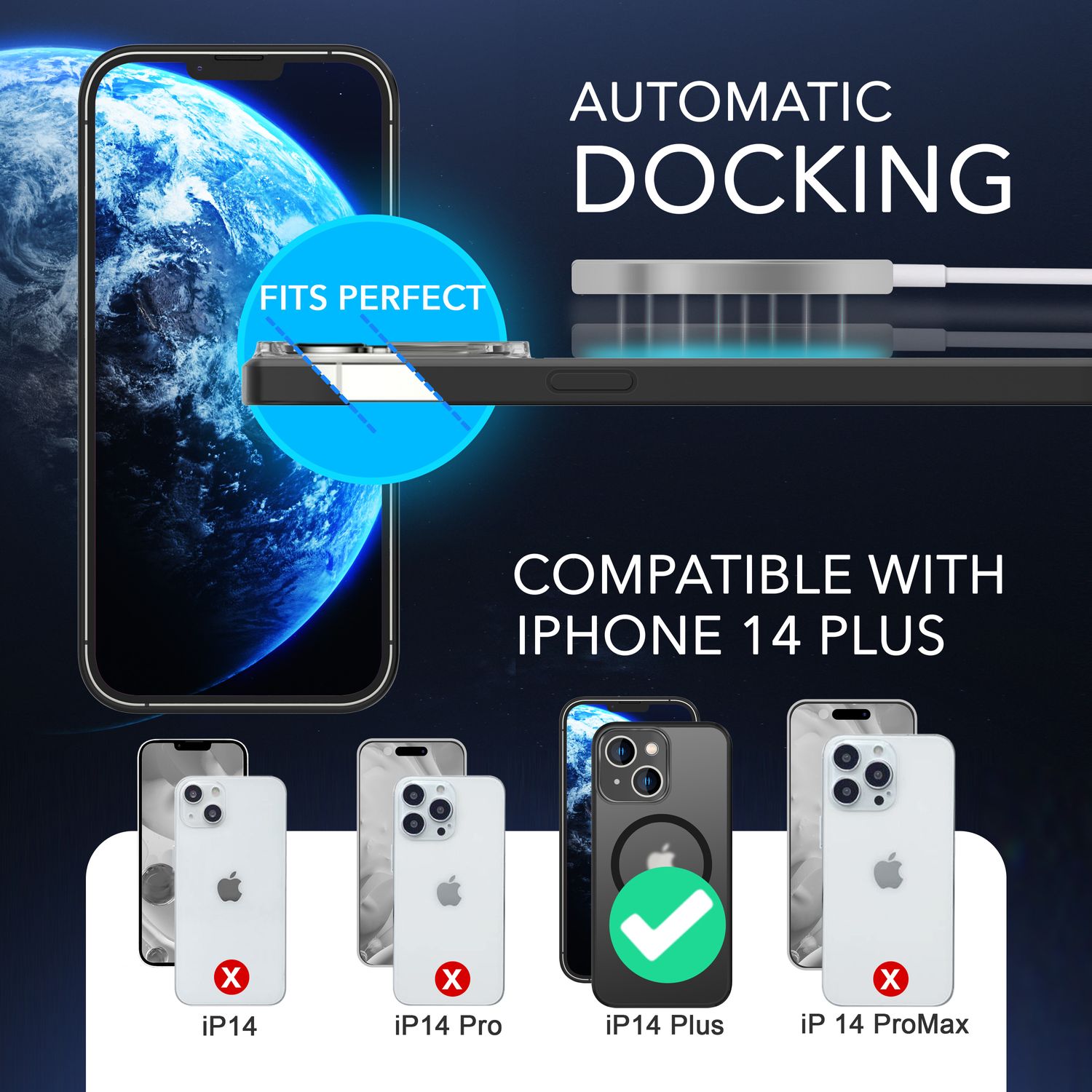 MagSafe Hülle mit 2x Schutz Glas für iPhone 14 Plus, Halb-Transparent Cover Case Default Title NALIA Protective Hülle