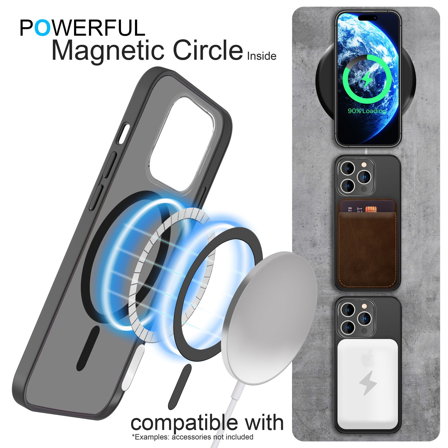 MagSafe Hülle mit 2x Schutz Glas für iPhone 14 Pro, Halb-Transparent Handy Cover Default Title NALIA Protective Hülle