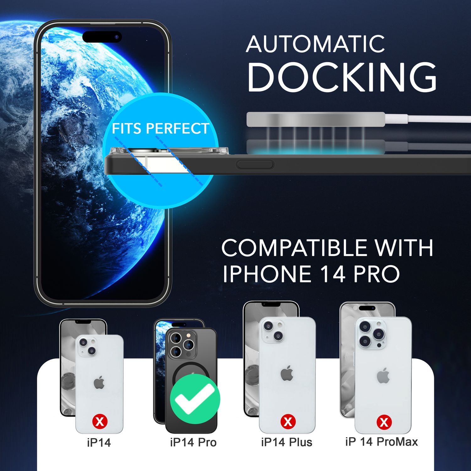 MagSafe Hülle mit 2x Schutz Glas für iPhone 14 Pro, Halb-Transparent Handy Cover Default Title NALIA Protective Hülle