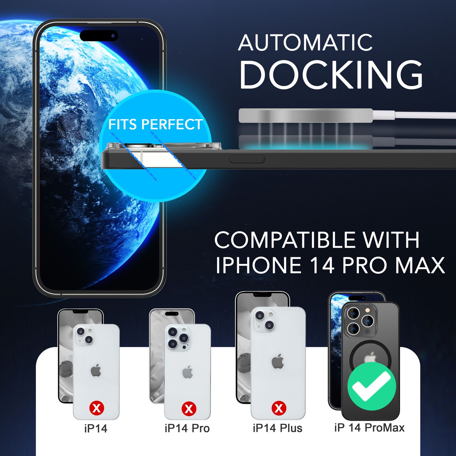 NALIA MagSafe Hülle mit 2x Schutz Glas für iPhone 14 Pro Max, Halb-Transparent Cover Default Title NALIA Protective Hülle