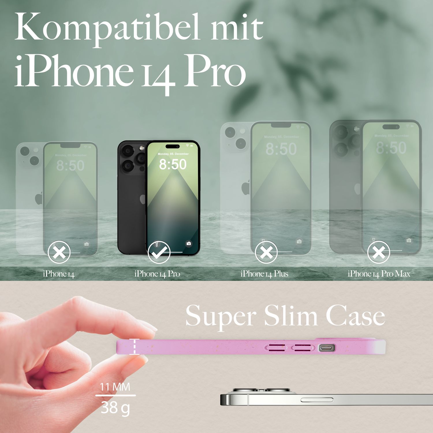Bio Hülle mit MagSafe für iPhone 14 Pro, Nachhaltig Öko Case Umweltfreundlich