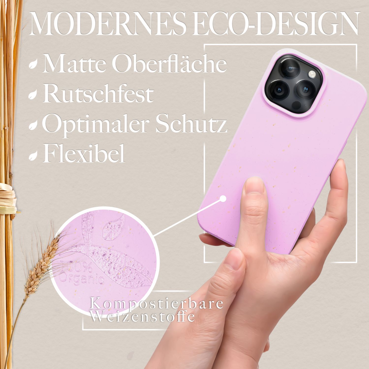 Bio Hülle mit MagSafe für iPhone 14 Pro Max, Nachhaltig Öko Case Bio Cover Eco