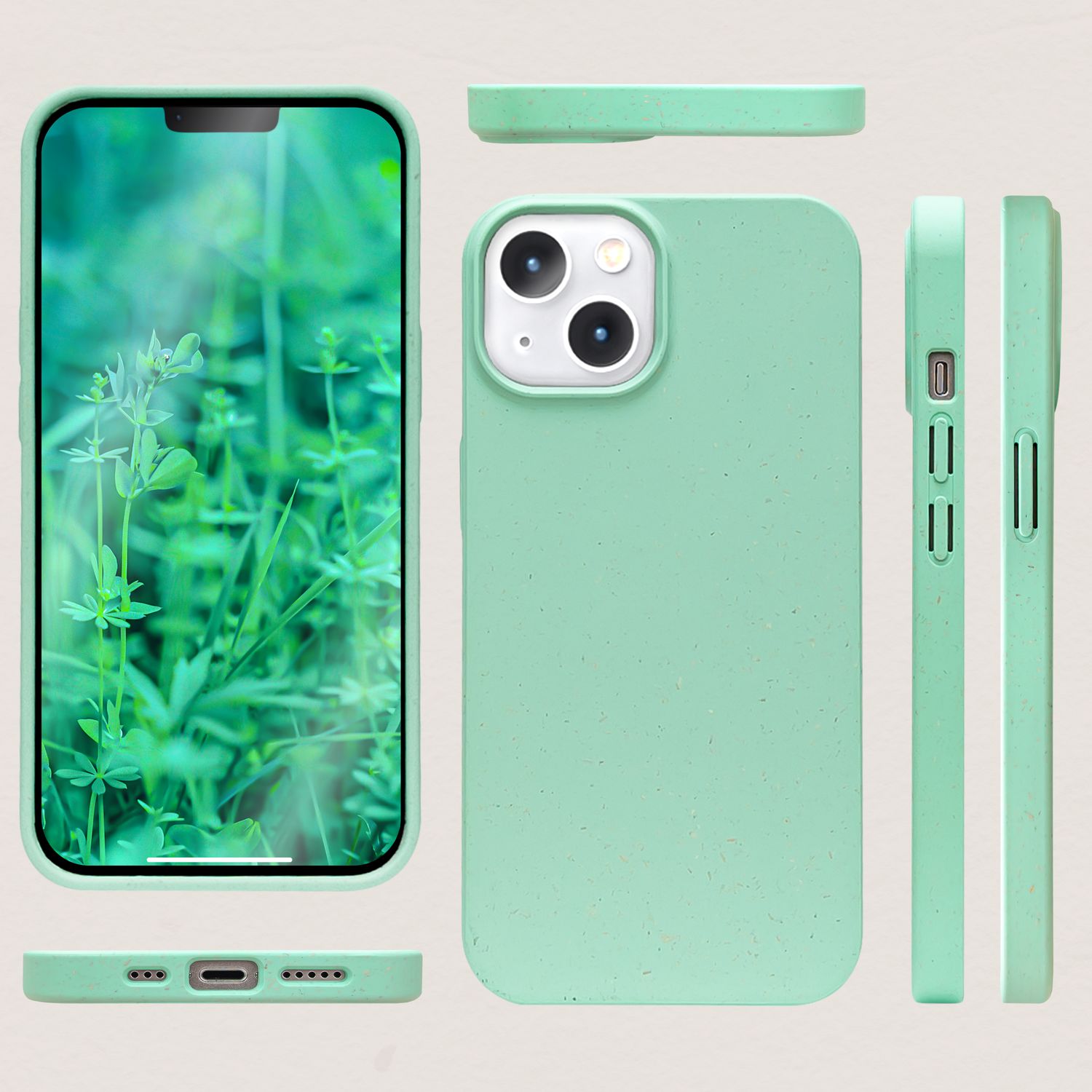 Bio Hülle für iPhone 14 Plus, Nachhaltiges Öko Case Umweltfreundlich Natur Cover