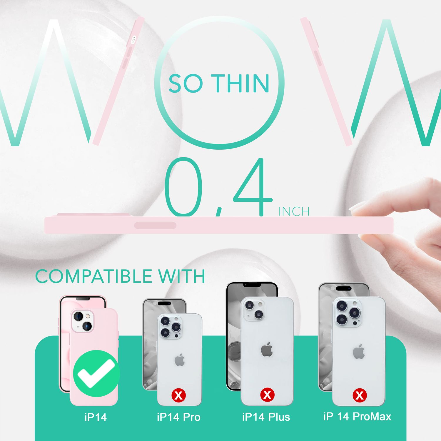 MagSafe Hülle mit 2x Schutz Glas für iPhone 14, Easy Clean Silikon Handy Cover Pink NALIA Protective Hülle