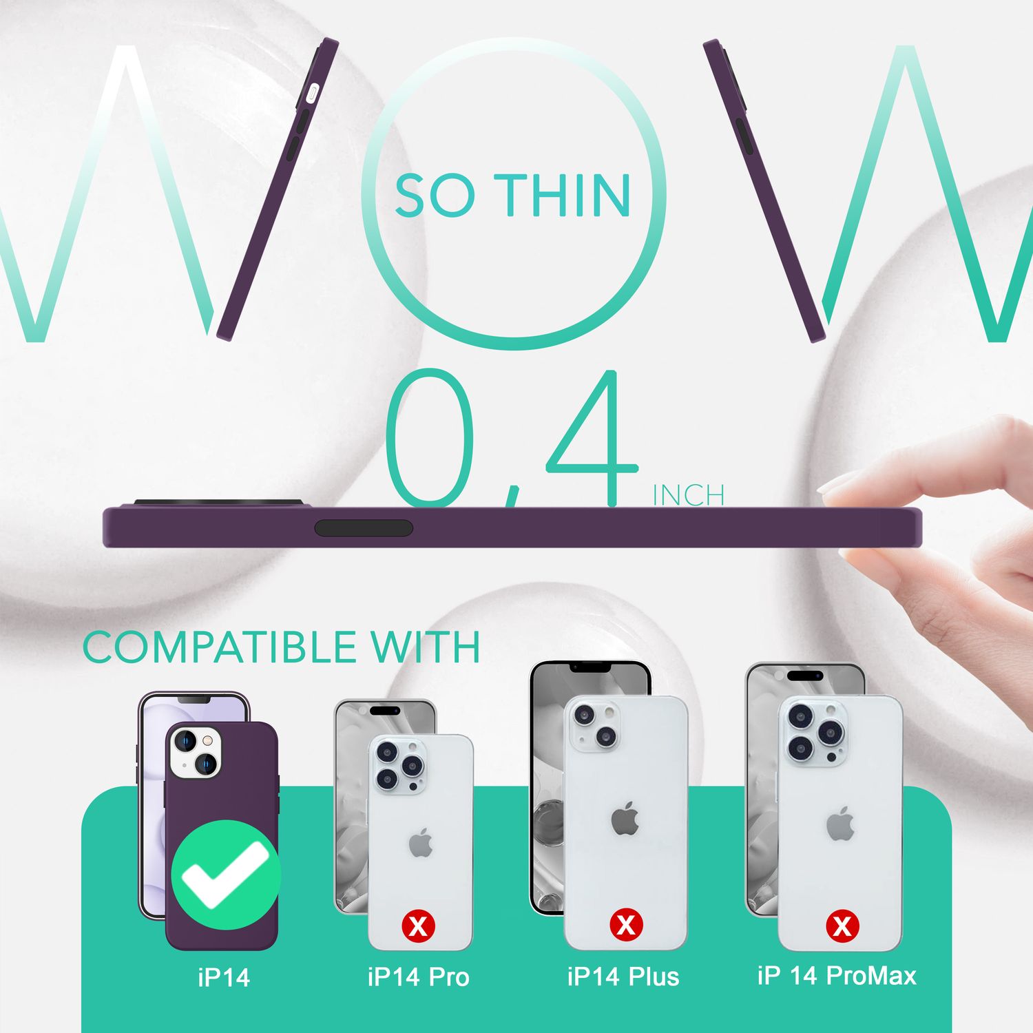 MagSafe Hülle mit 2x Schutz Glas für iPhone 14, Easy Clean Silikon Handy Cover Burgunder NALIA Protective Hülle