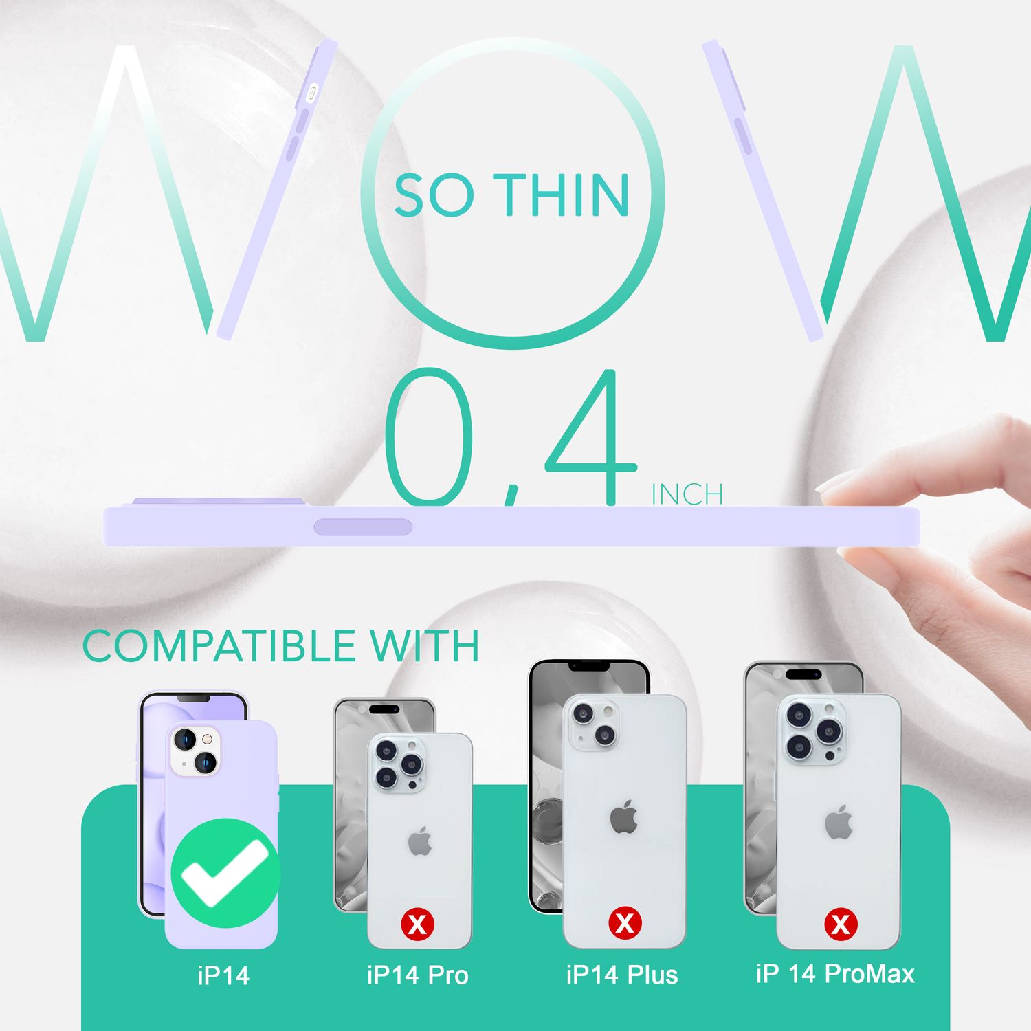 MagSafe Hülle mit 2x Schutz Glas für iPhone 14, Easy Clean Silikon Handy Cover Lila NALIA Protective Hülle