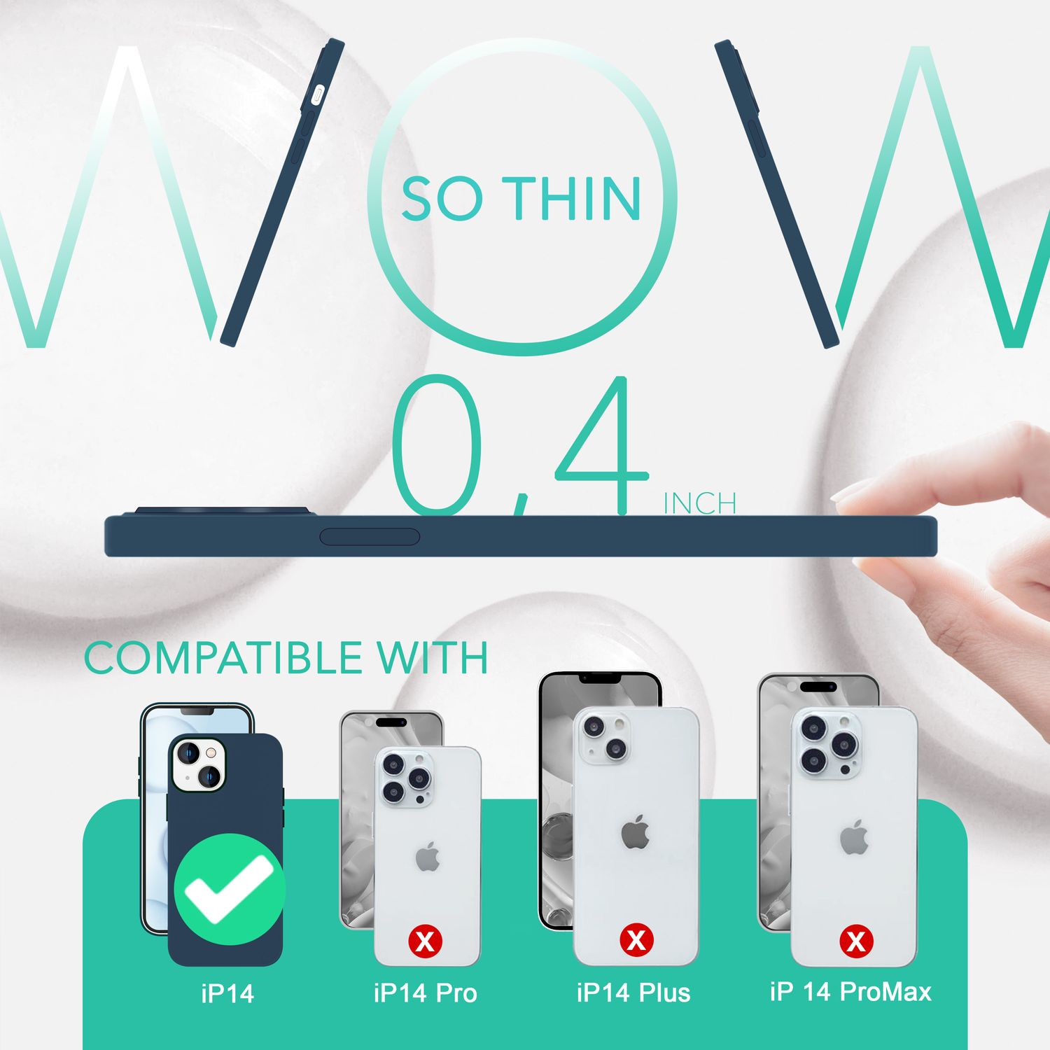 MagSafe Hülle mit 2x Schutz Glas für iPhone 14, Easy Clean Silikon Handy Cover Blau NALIA Protective Hülle