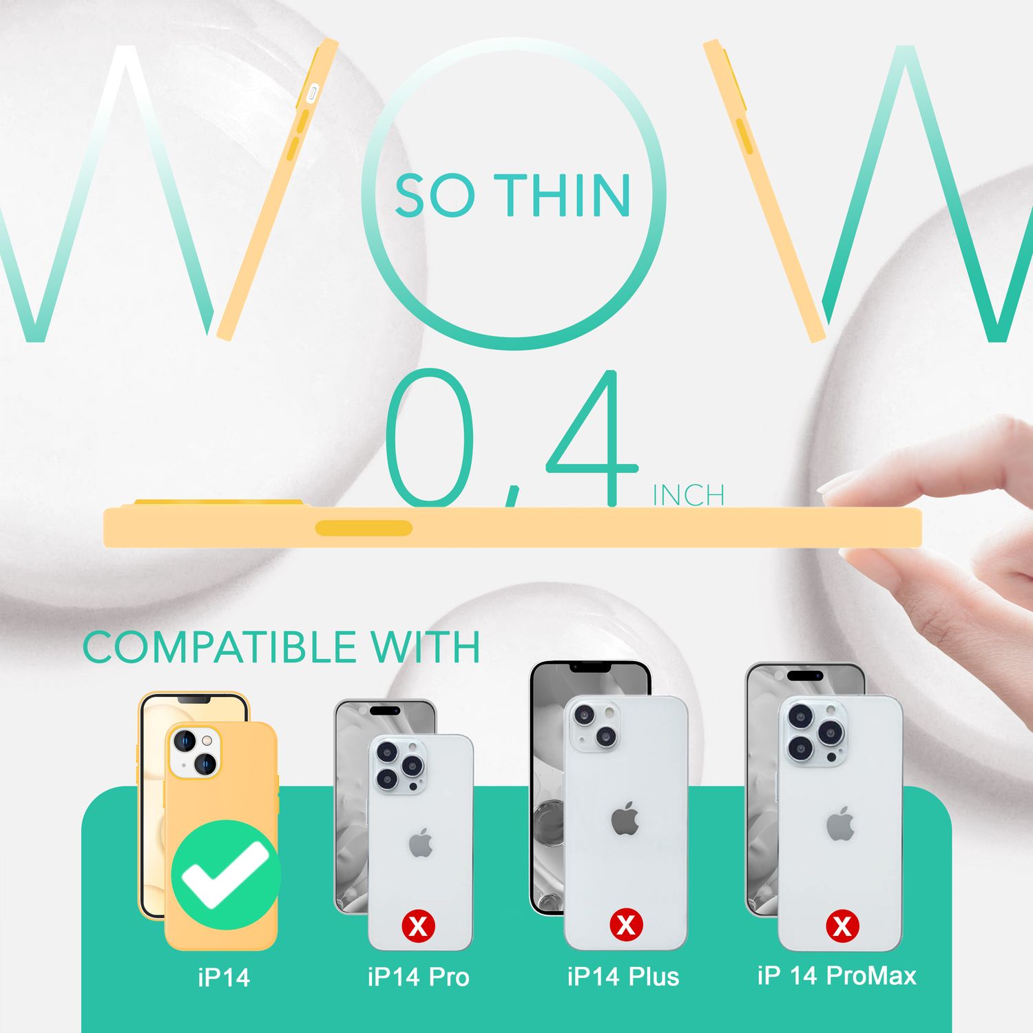 MagSafe Hülle mit 2x Schutz Glas für iPhone 14, Easy Clean Silikon Handy Cover Gelb NALIA Protective Hülle