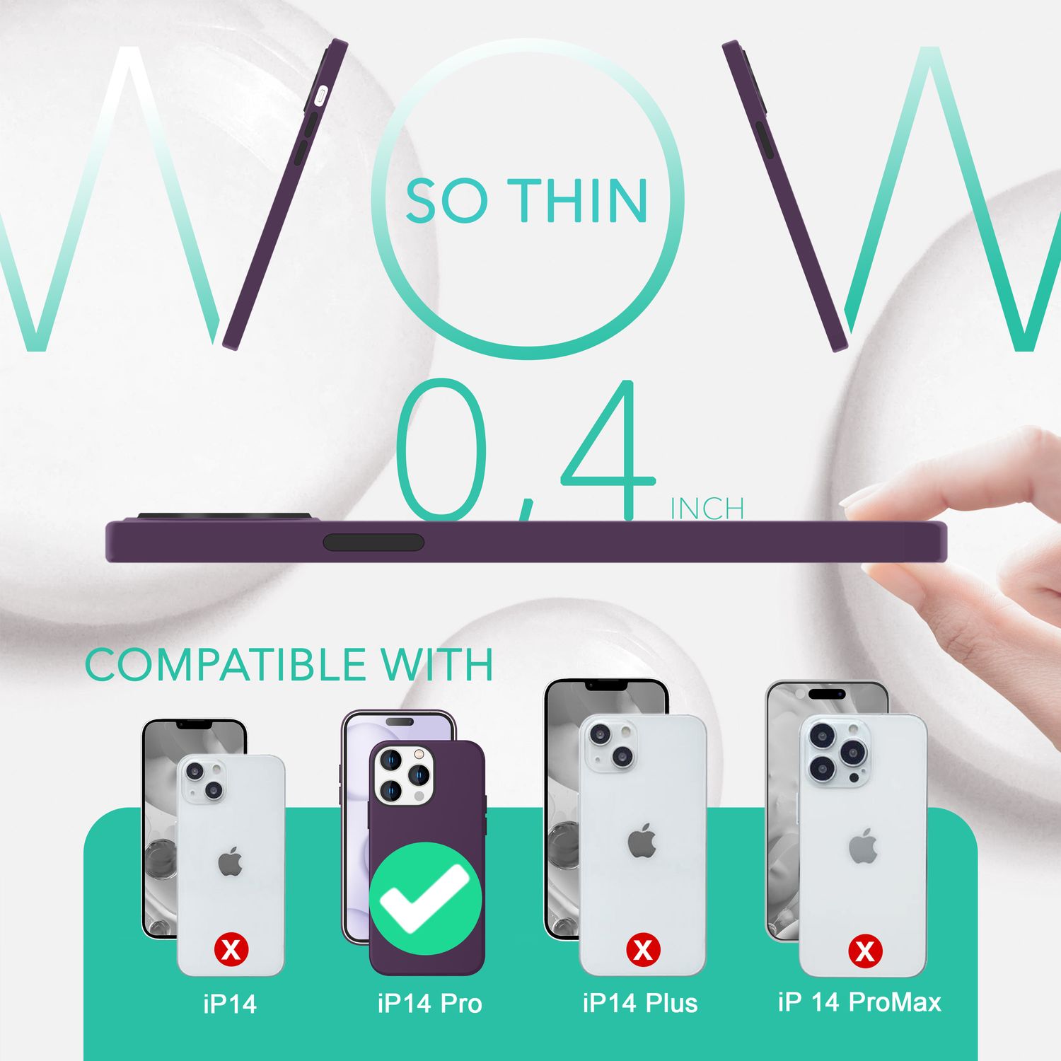 MagSafe Hülle mit 2x Schutz Glas für iPhone 14 Pro, Easy Clean Silikon Cover Burgunder NALIA Protective Hülle