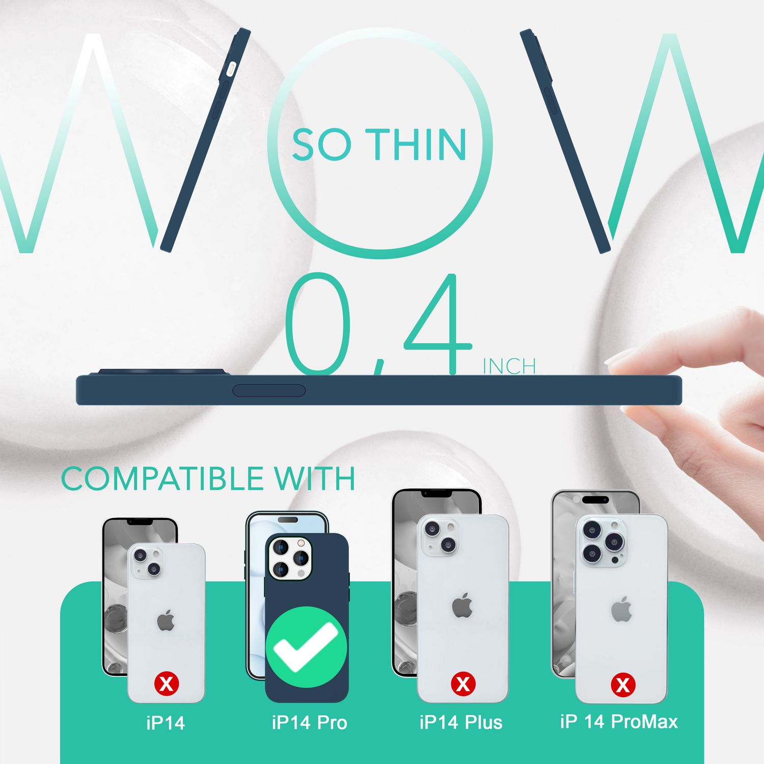 MagSafe Hülle mit 2x Schutz Glas für iPhone 14 Pro, Easy Clean Silikon Cover Blau NALIA Protective Hülle