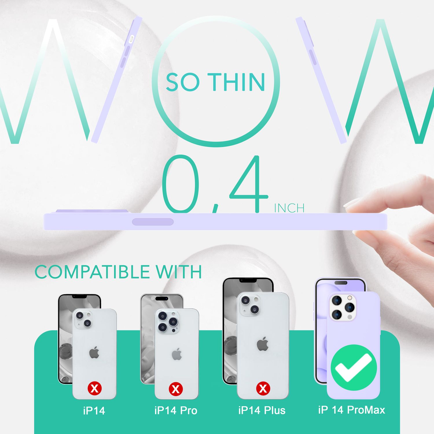 MagSafe Hülle mit 2x Schutz Glas für iPhone 14 Pro Max, Easy Clean Silikon Case Lila NALIA Protective Hülle