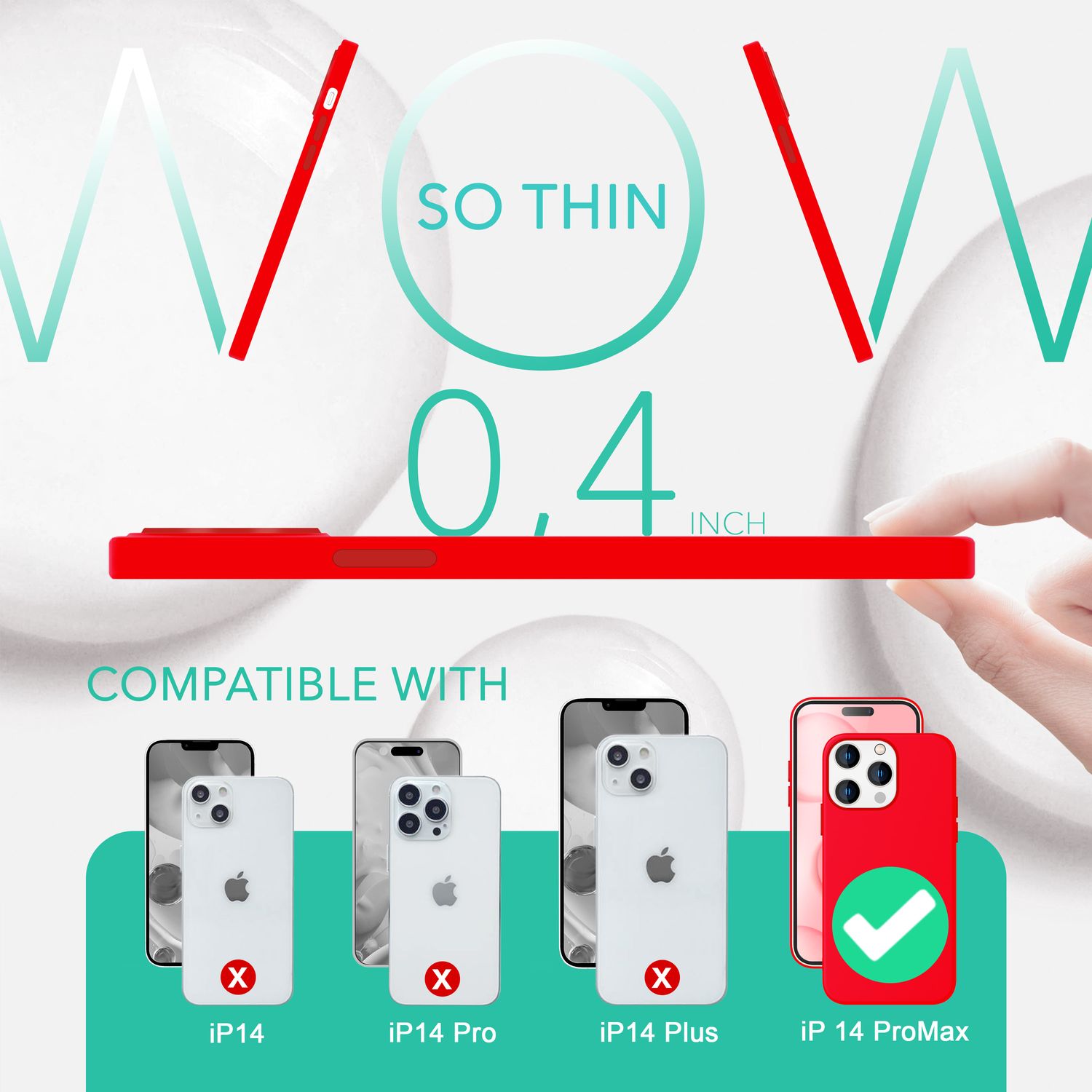 MagSafe Hülle mit 2x Schutz Glas für iPhone 14 Pro Max, Easy Clean Silikon Case Rot NALIA Protective Hülle