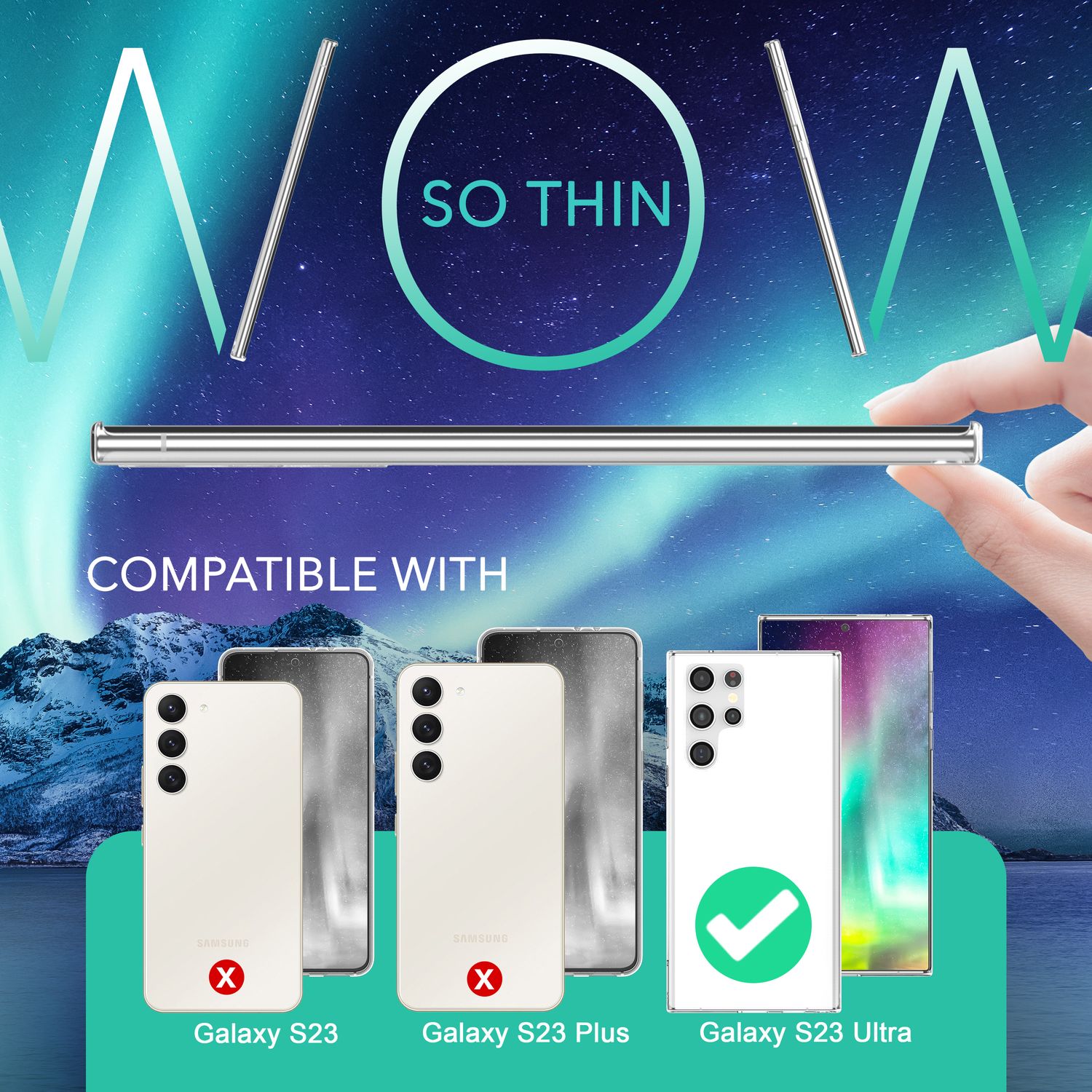 Klare Silikon Hülle für Samsung Galaxy S23 Ultra 2x Displayschutz & Kameraschutz Default Title NALIA Transparente Hülle