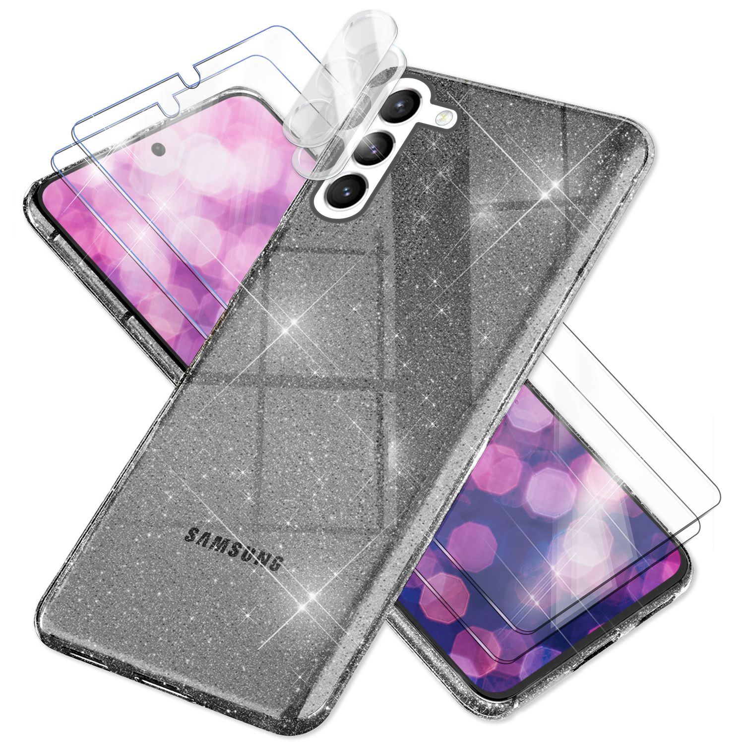 Glitzer Hülle für Samsung Galaxy S23 Plus, Display- & Kameraschutz