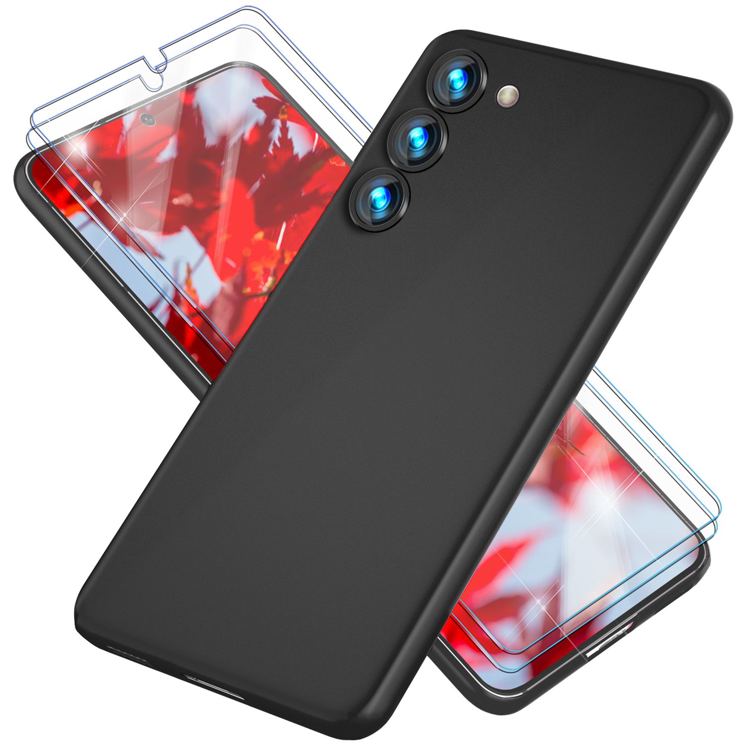Matte Handy Hülle 0,3mm Dünn für Samsung Galaxy S23, 2x Displayschutz