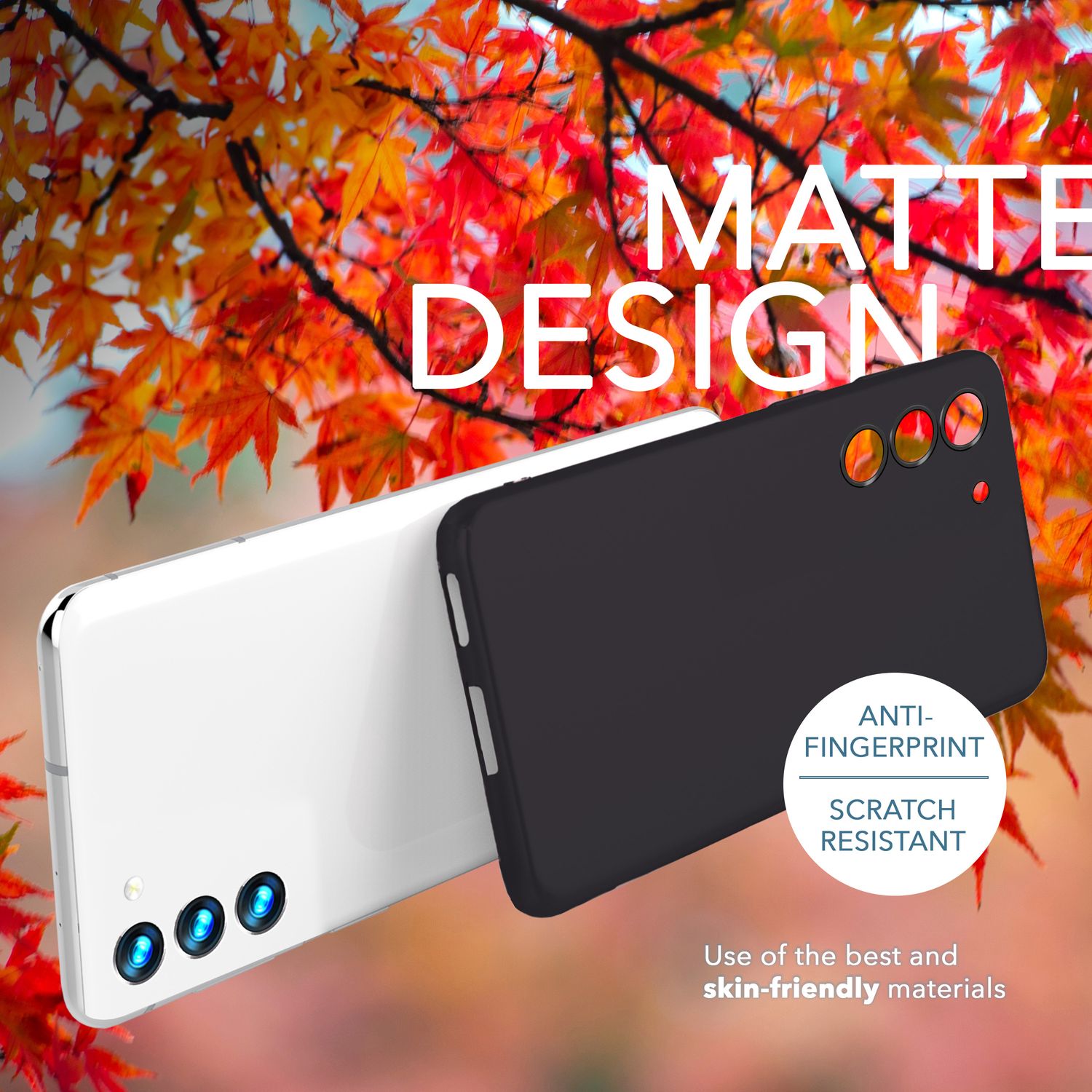 Matte Handy Hülle 0,3mm Dünn für Samsung Galaxy S23, 2x Displayschutz Schwarz NALIA SlimFit Hülle