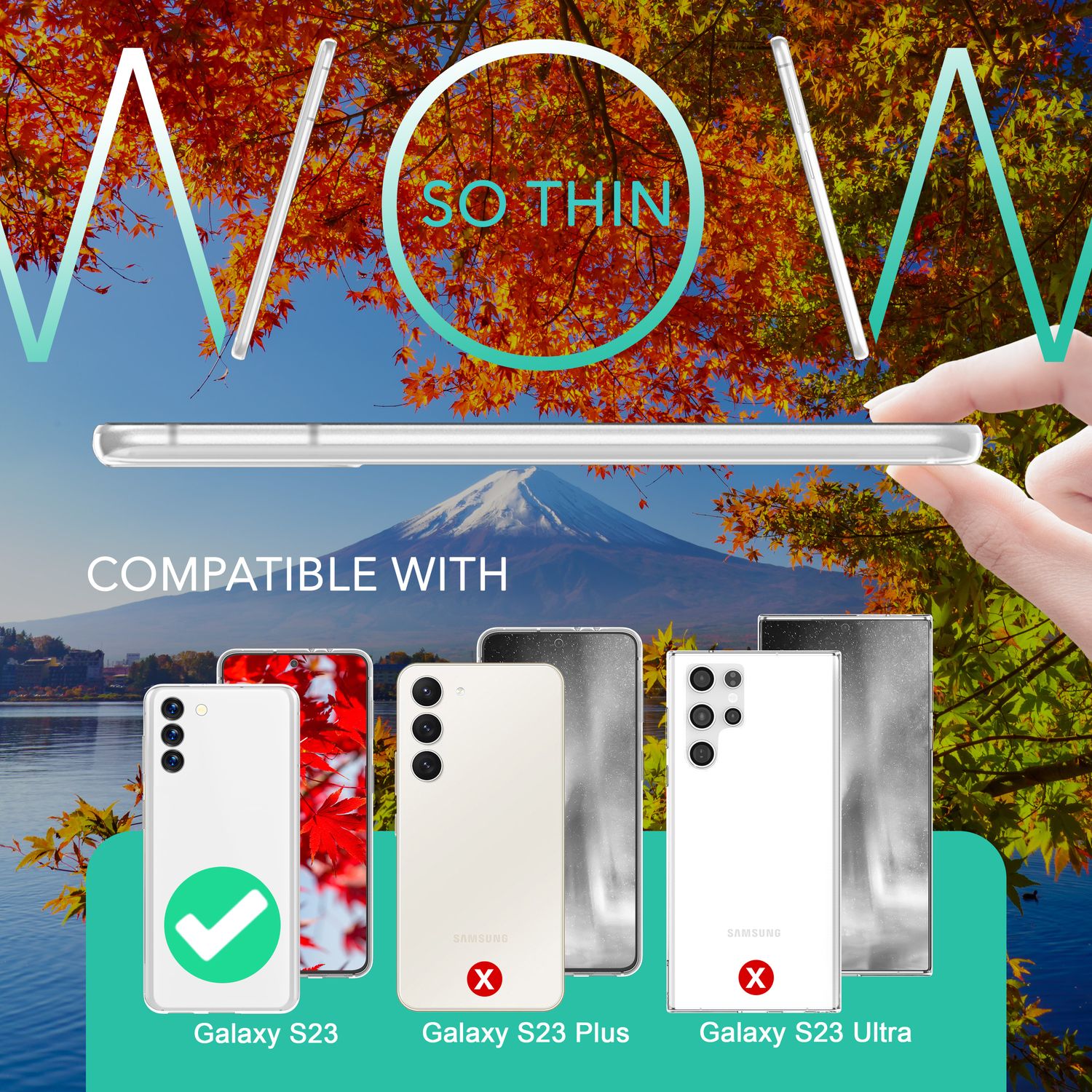 Matte Handy Hülle 0,3mm Dünn für Samsung Galaxy S23, 2x Displayschutz Weiß Transparent NALIA SlimFit Hülle