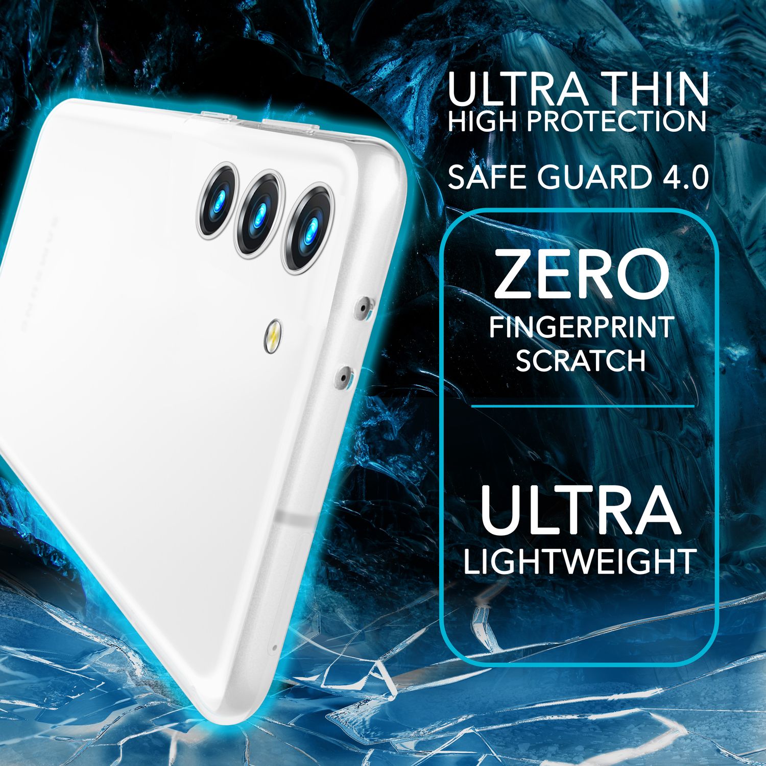 Handy Hülle Matt 0,3mm Dünn für Samsung Galaxy S23 Plus, 2x Displayglas