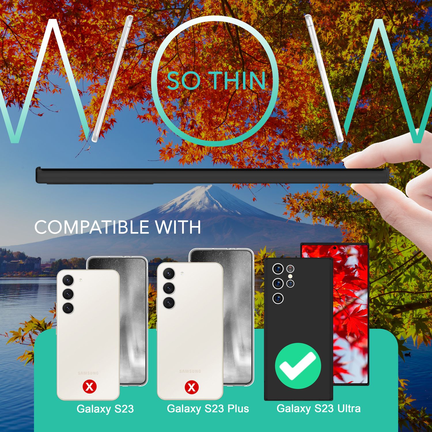 Handy Hülle 0,3mm Dünn für Samsung Galaxy S23 Ultra, 2x Displayschutz