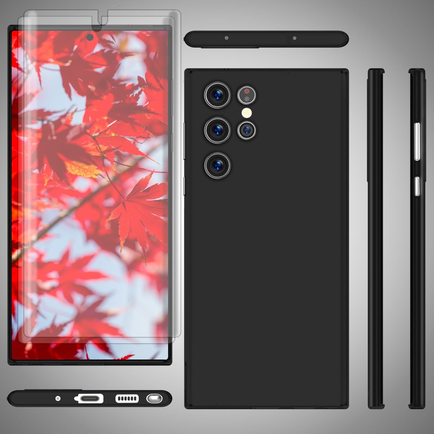 Handy Hülle 0,3mm Dünn für Samsung Galaxy S23 Ultra, 2x Displayschutz