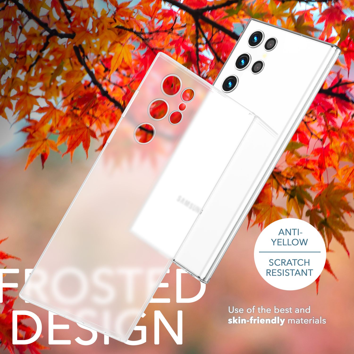 Handy Hülle 0,3mm Dünn für Samsung Galaxy S23 Ultra, 2x Displayschutz