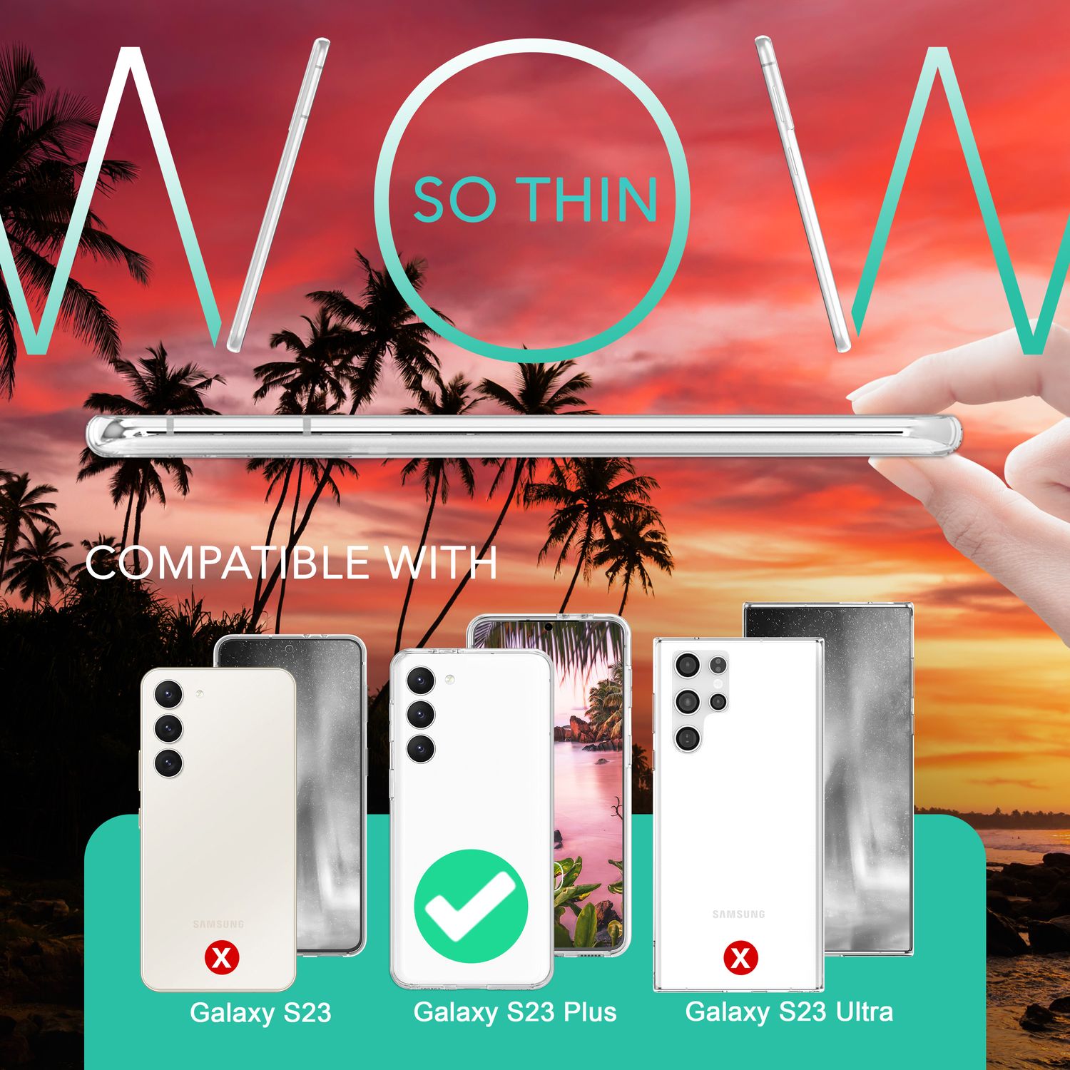 Klare 360 Grad Hülle für Samsung Galaxy S23 Plus, Full-Cover Schutz, Transparent